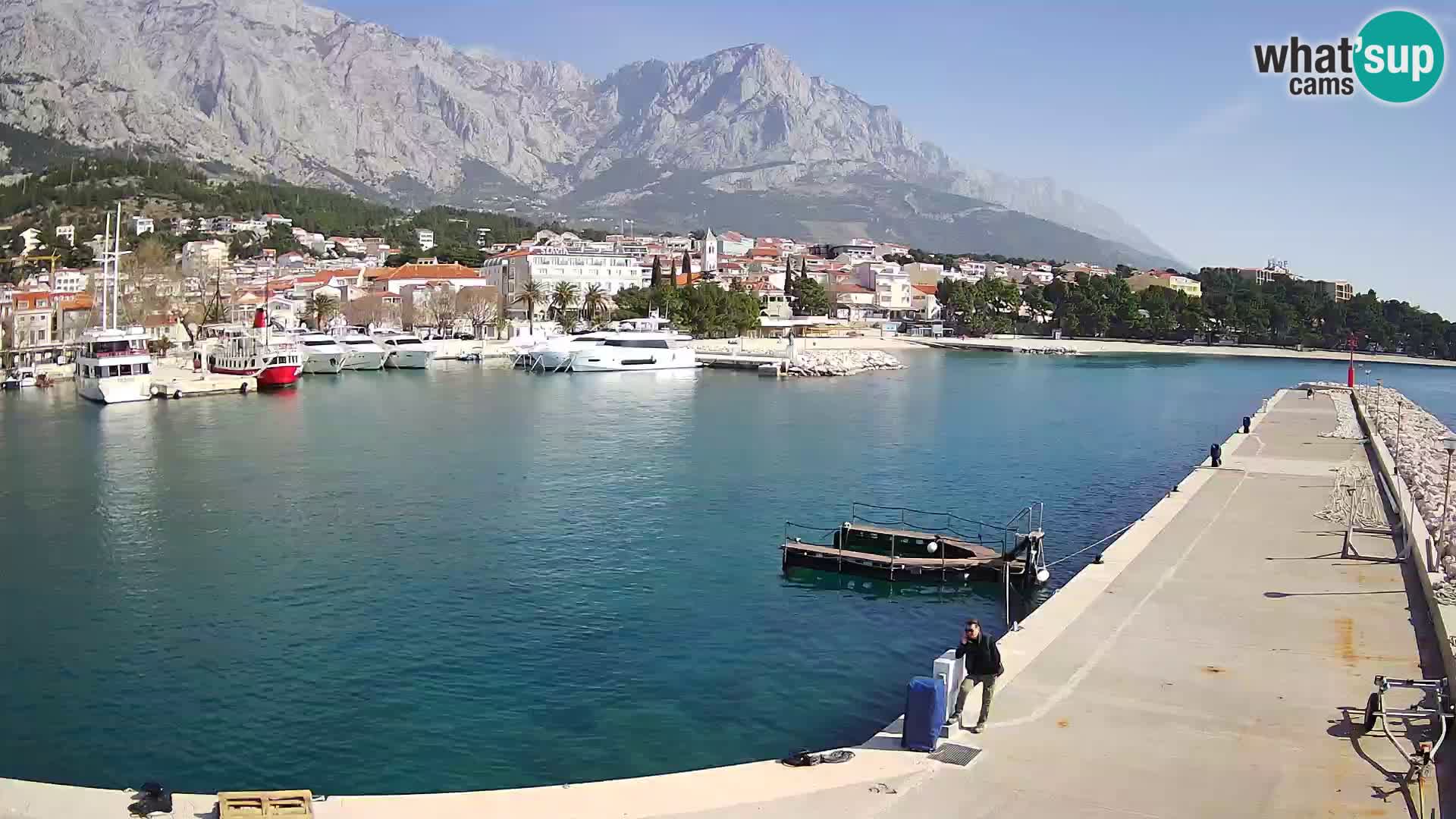 Webcam Live – View of Baška Voda and Biokovo mountain