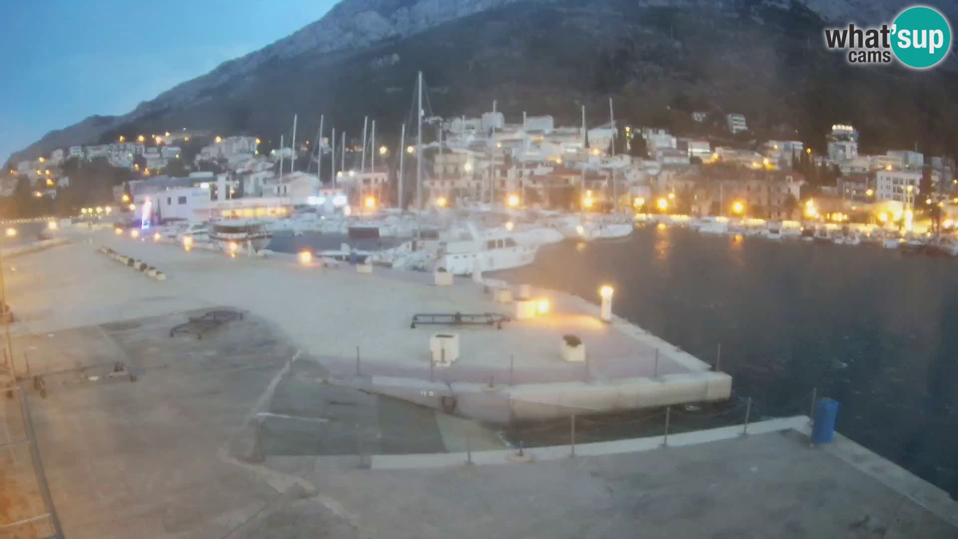 Webcam Live – View of Baška Voda and Biokovo mountain