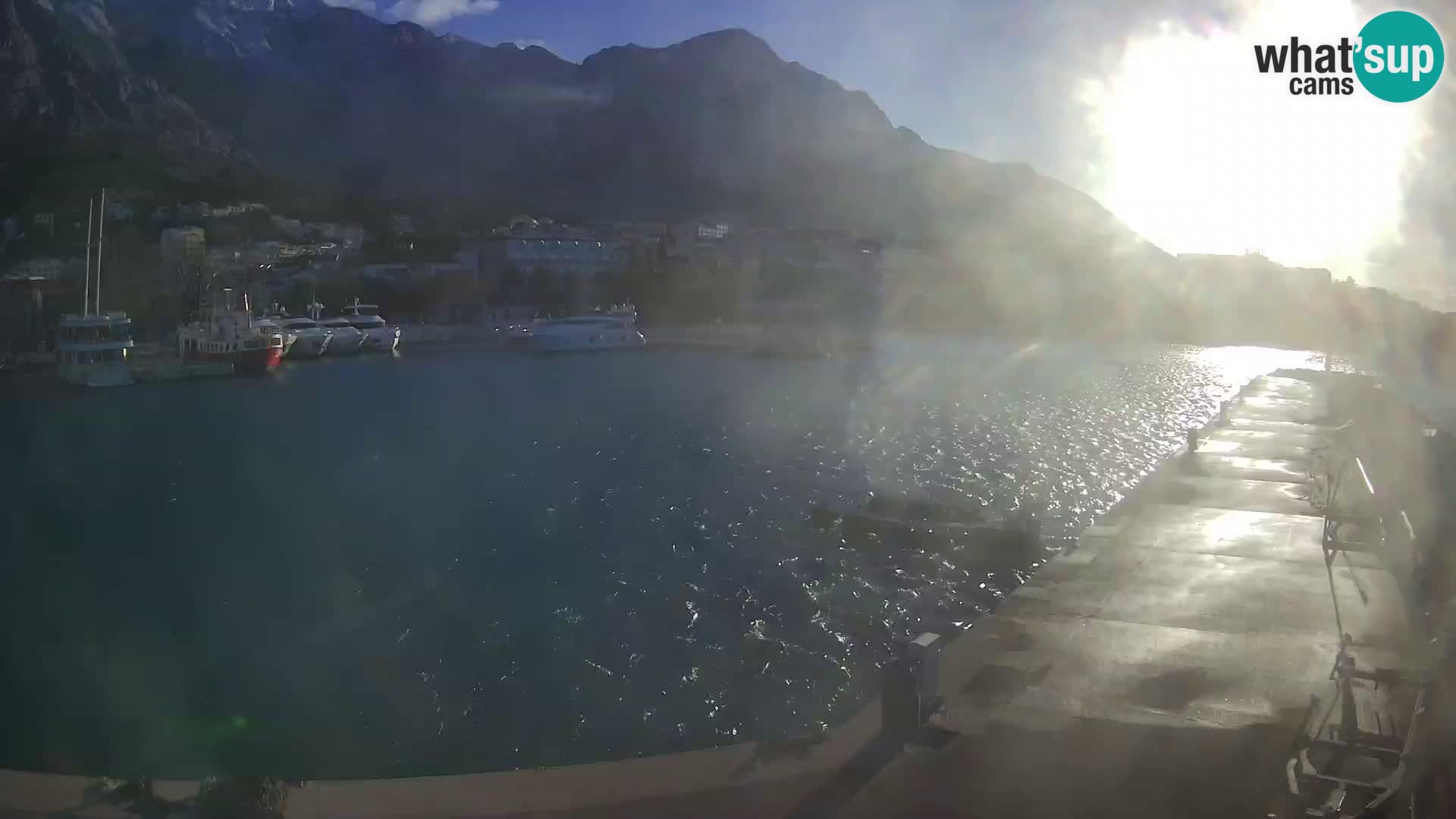 Webcam Baška Voda – Marina – Stadt und Gebirge Biokovo