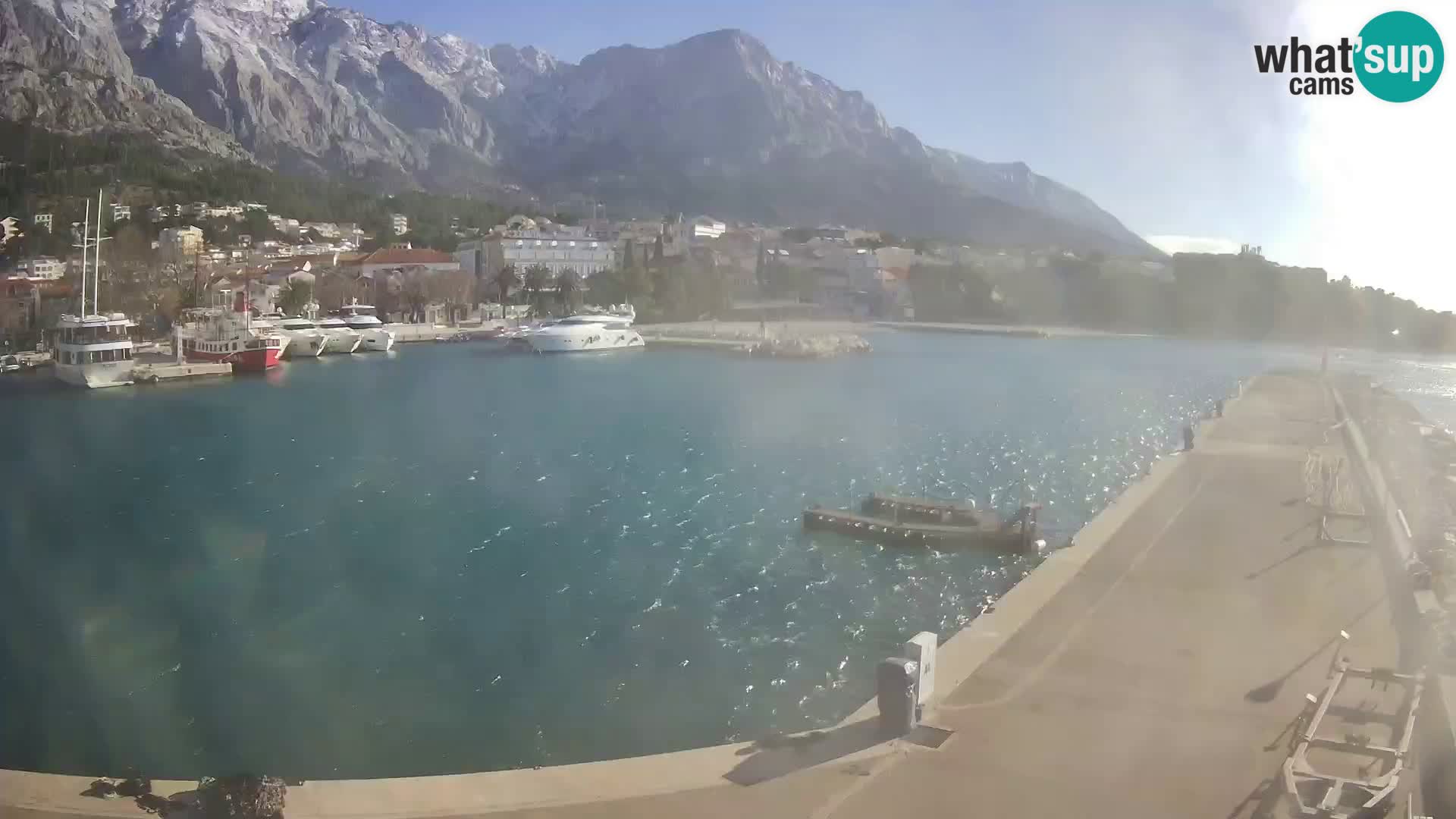 Webcam Live – View of Baška Voda and Biokovo mountain