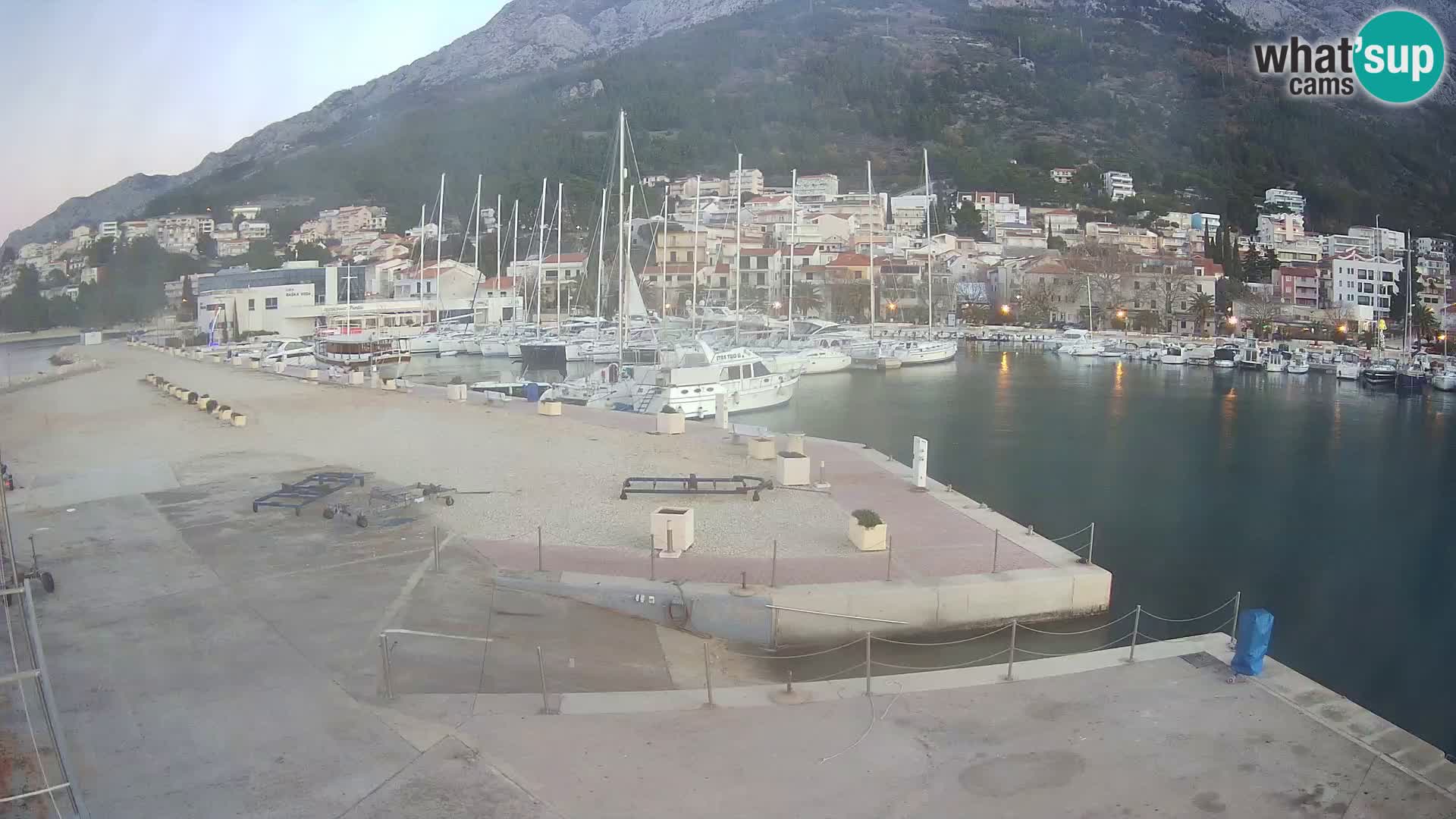 Webcam Baška Voda – Marina – Stadt und Gebirge Biokovo