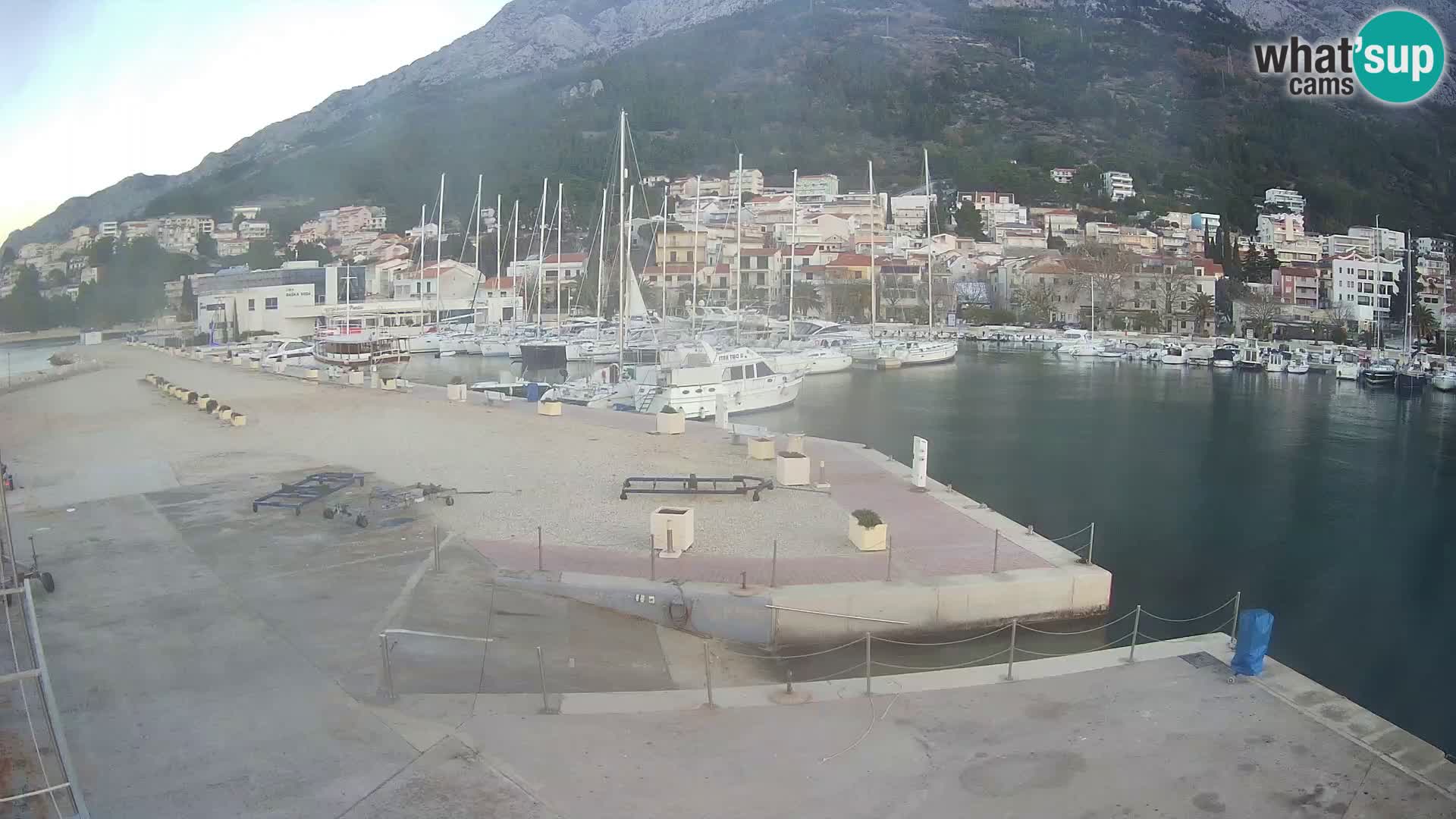 Webcam Baška Voda – Marina – Stadt und Gebirge Biokovo