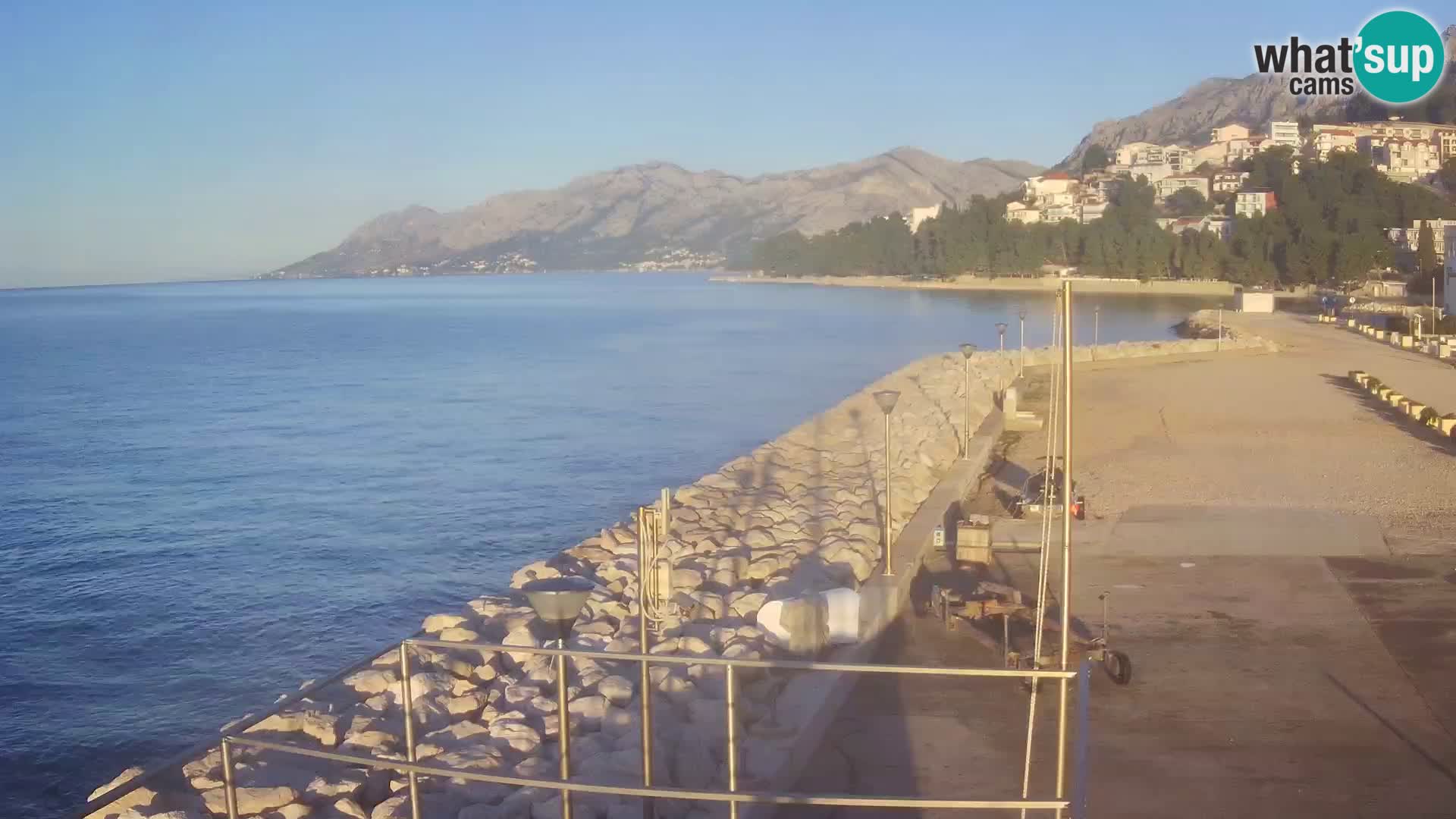 Webcam Live – View of Baška Voda and Biokovo mountain