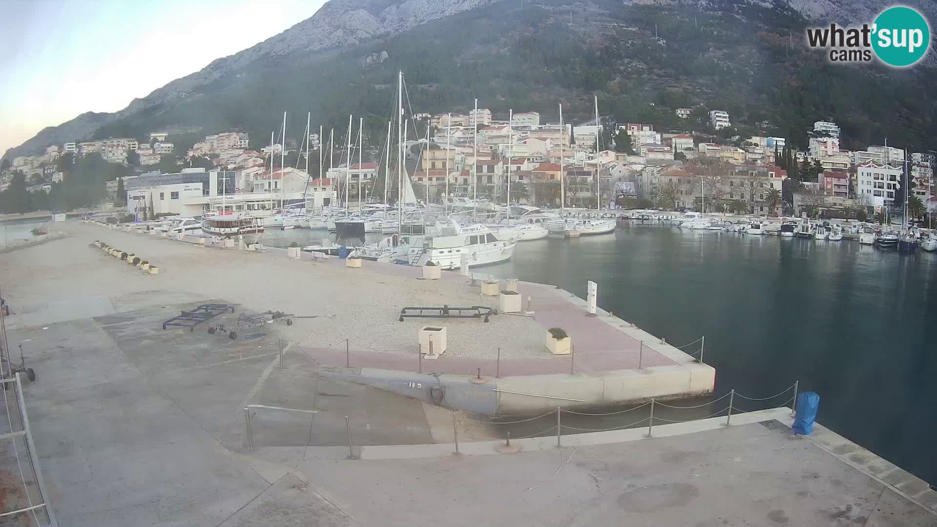 Webcam Baška Voda – Marina – Stadt und Gebirge Biokovo