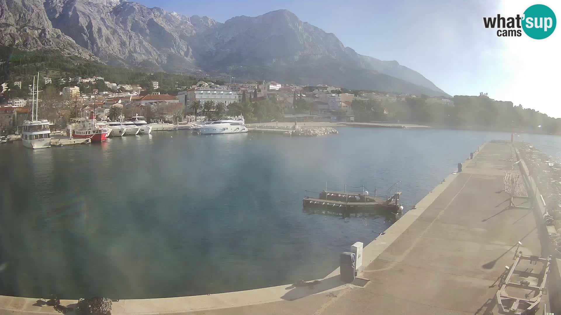 Webcam Baška Voda – Marina – Stadt und Gebirge Biokovo