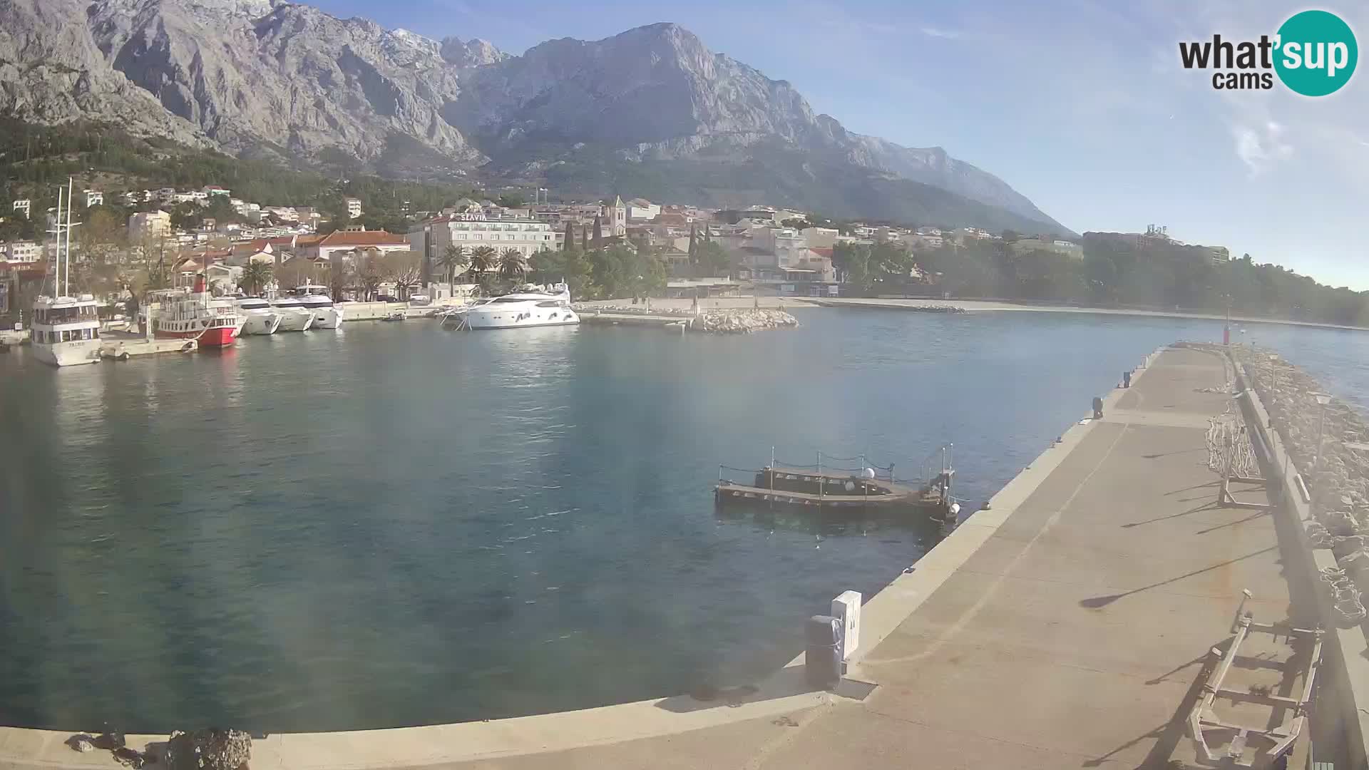 Webcam Live – Panorama di Baška Voda e delle montagne Biokovo