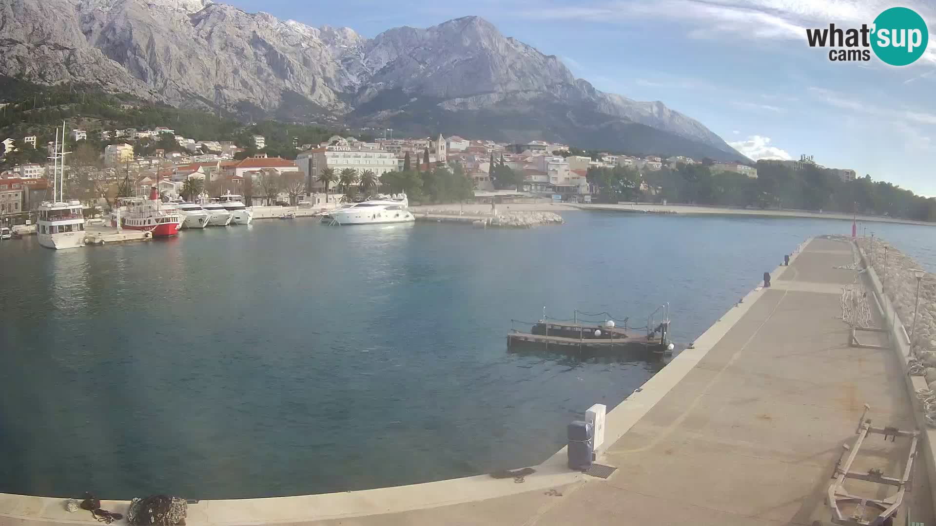 Webcam Baška Voda – Marina – Stadt und Gebirge Biokovo