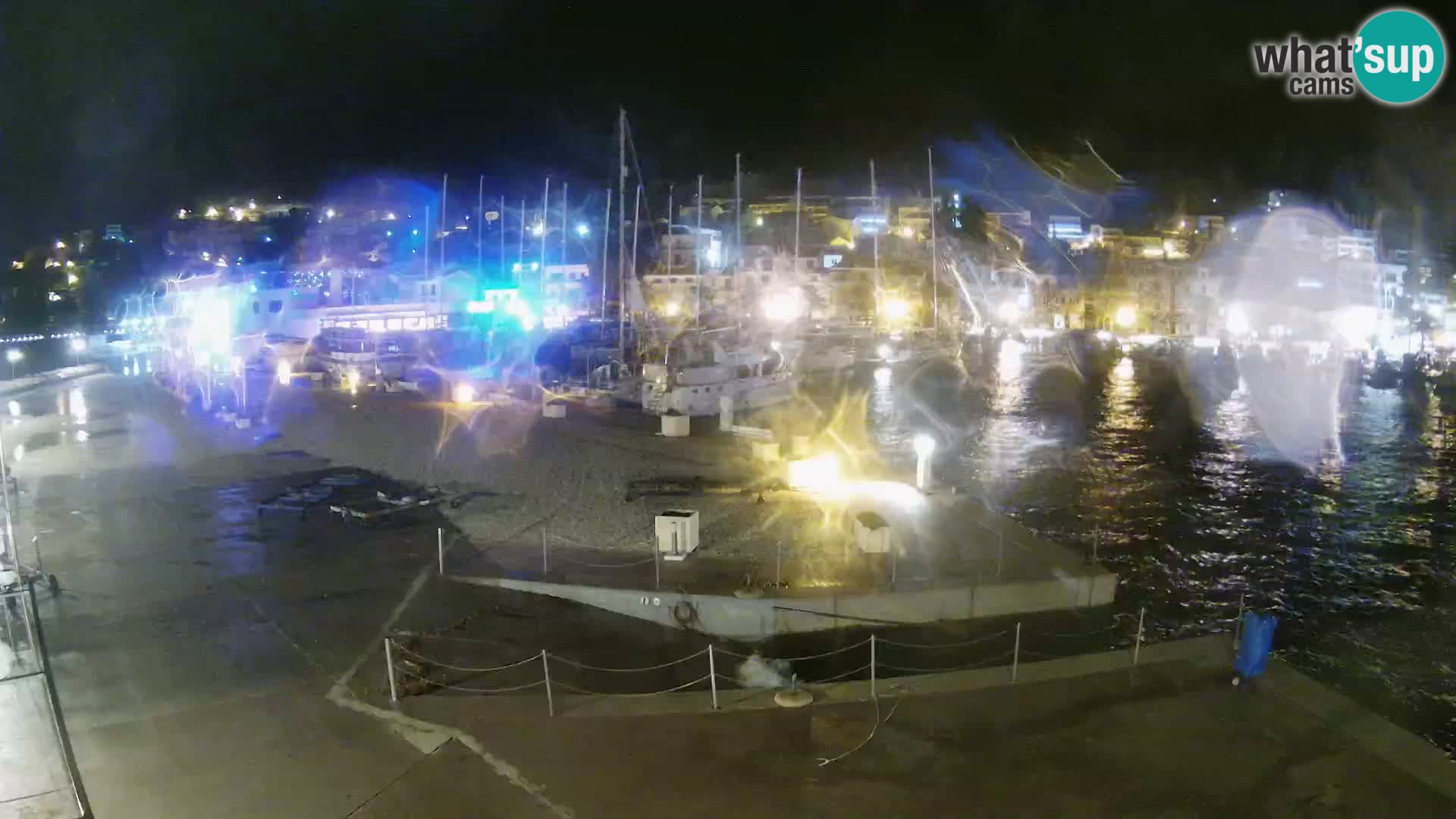 Webcam Basca Voda –  Vista desde el puerto deportivo de la ciudad y la montaña Biokovo