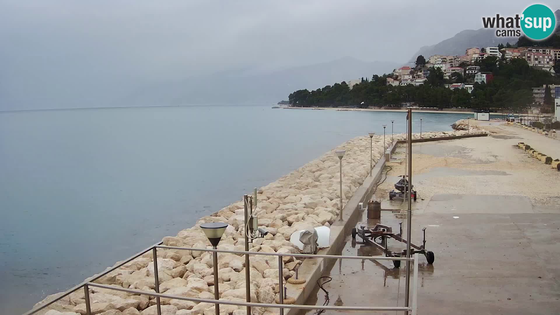 Webcam Live – View of Baška Voda and Biokovo mountain