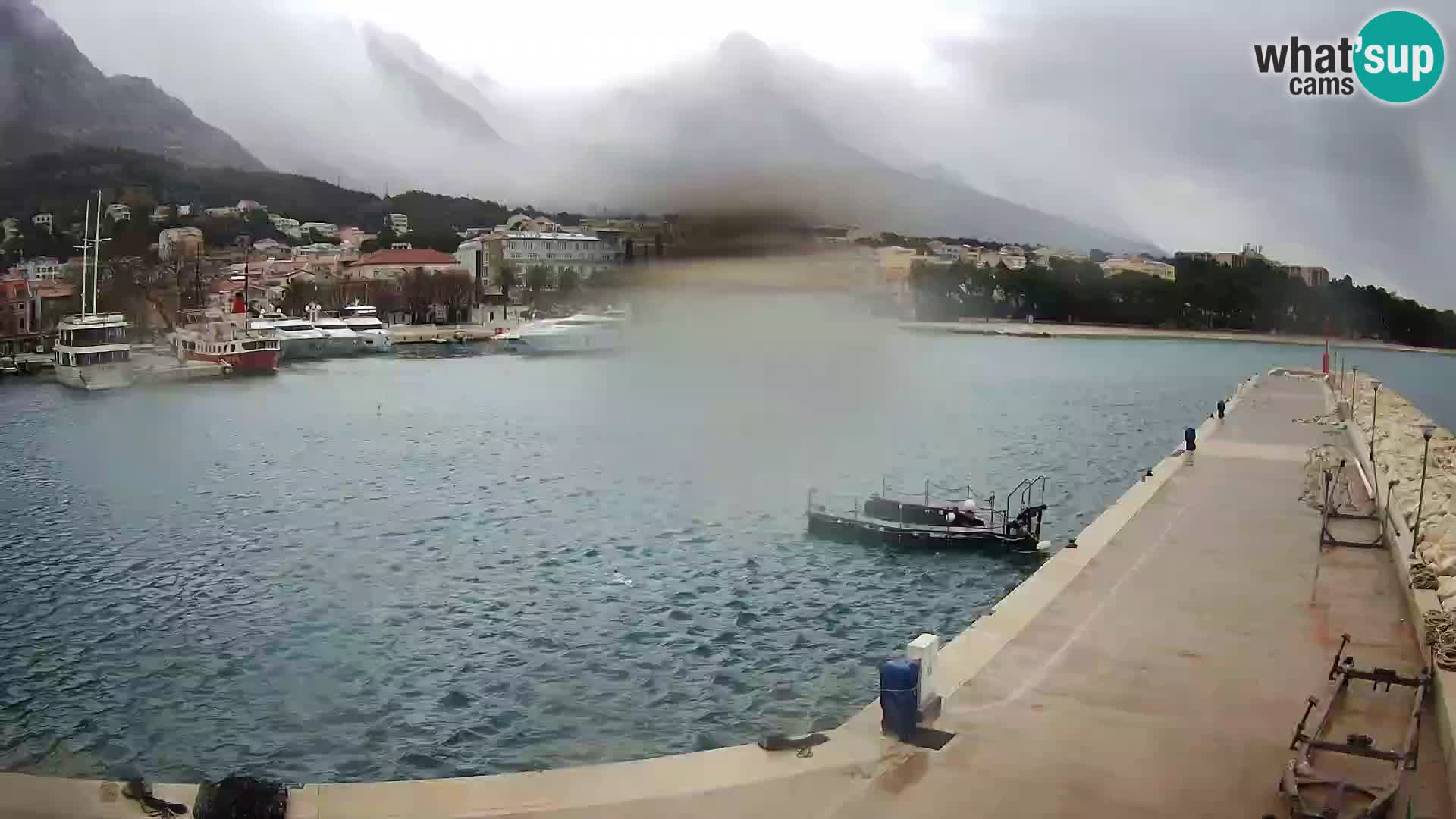 Webcam Live – View of Baška Voda and Biokovo mountain