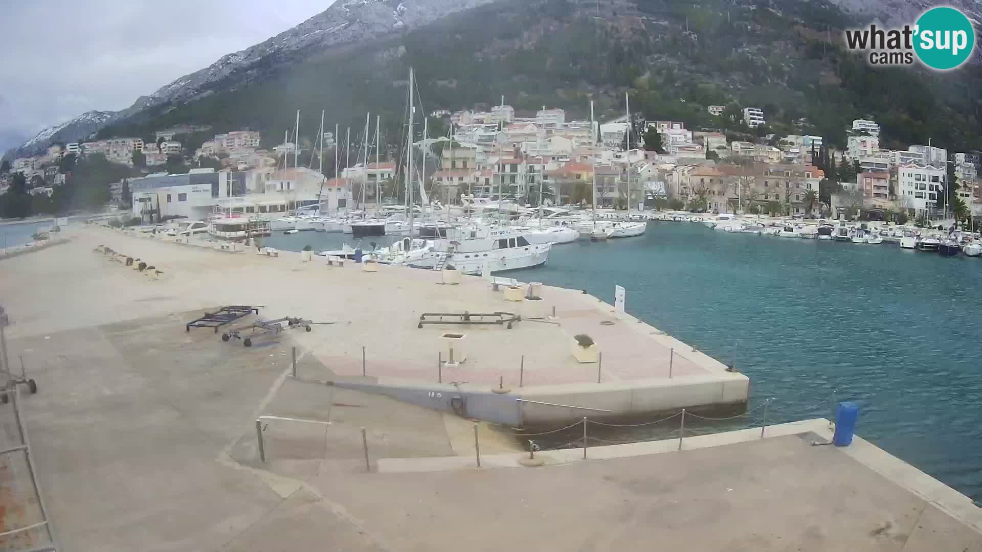 Webcam Live – View of Baška Voda and Biokovo mountain