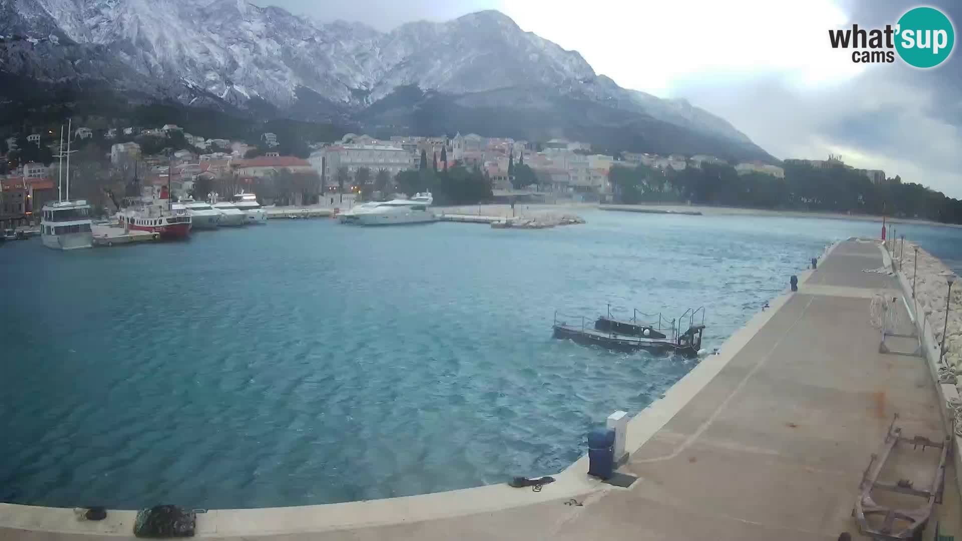 Webcam Live – View of Baška Voda and Biokovo mountain