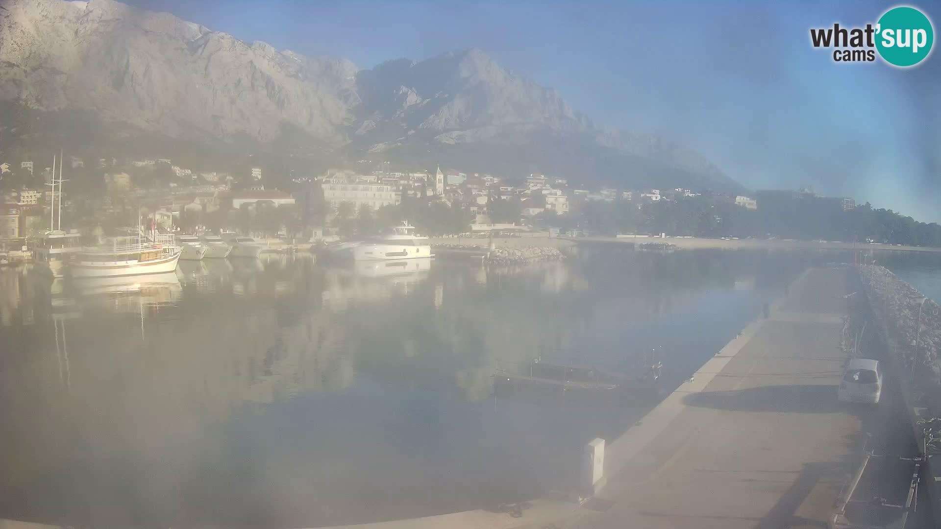 Webcam Live – Panorama di Baška Voda e delle montagne Biokovo