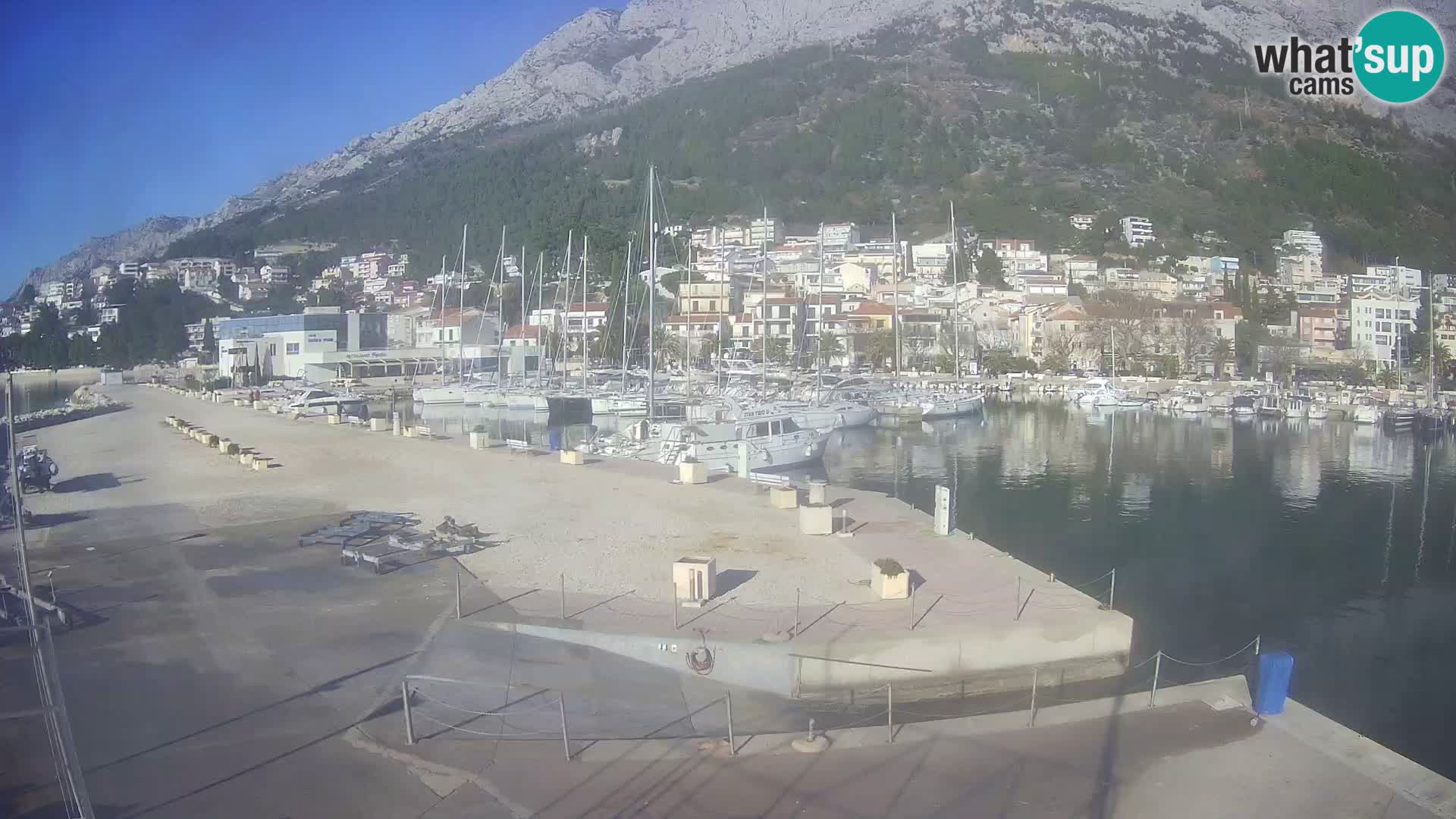 Webcam Live – View of Baška Voda and Biokovo mountain