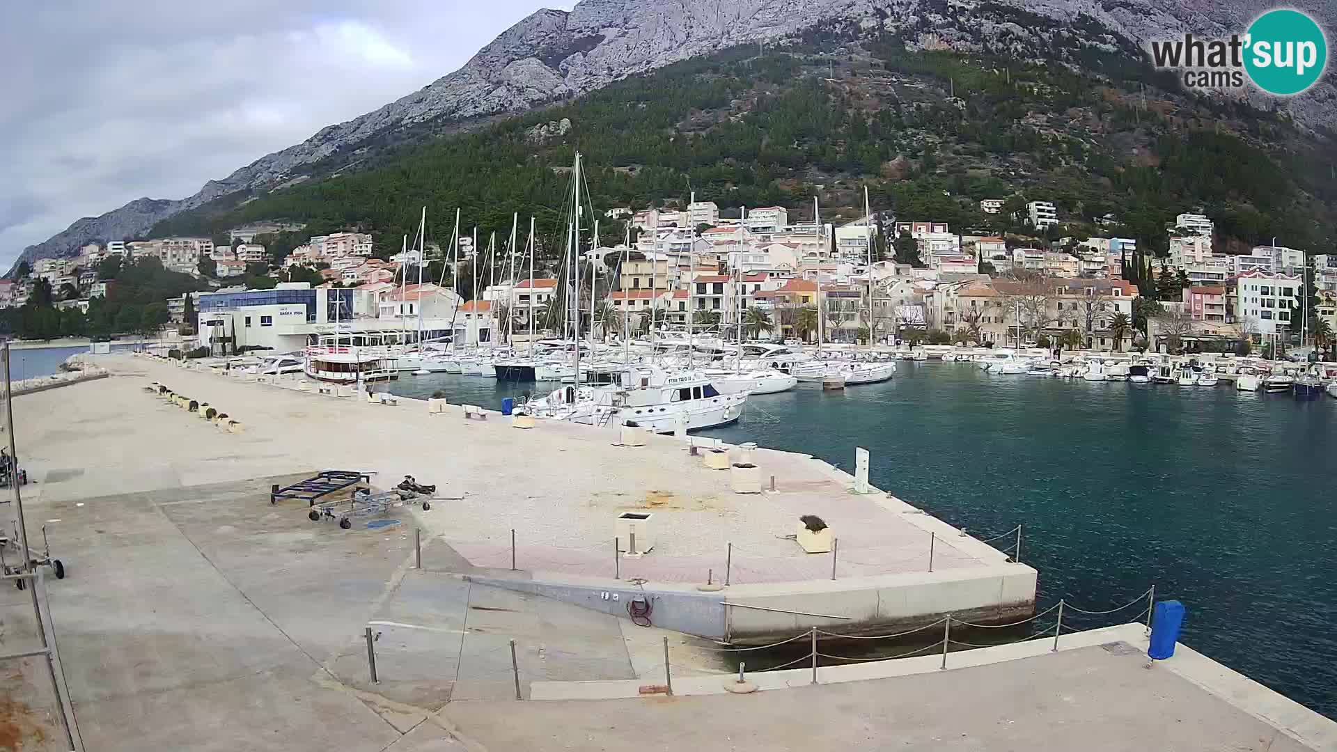 Webcam Baška Voda – Marina – Stadt und Gebirge Biokovo