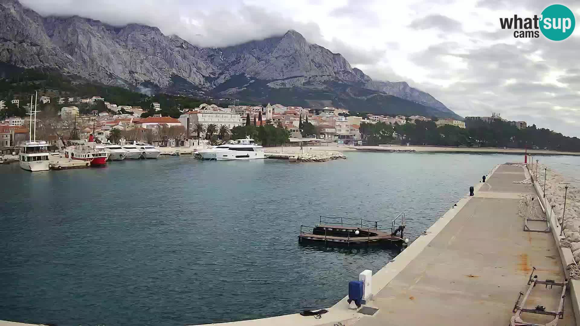 Webcam Live – View of Baška Voda and Biokovo mountain