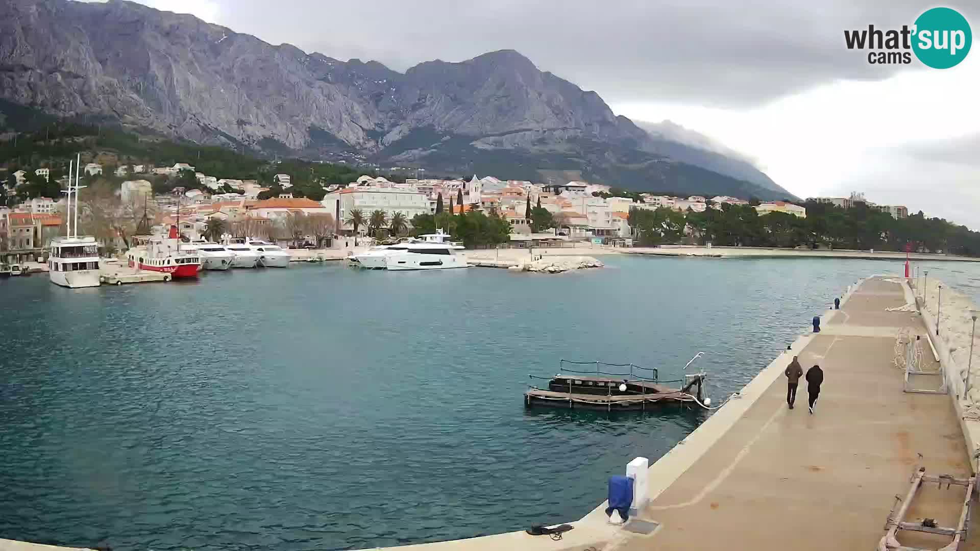 Webcam Live – View of Baška Voda and Biokovo mountain