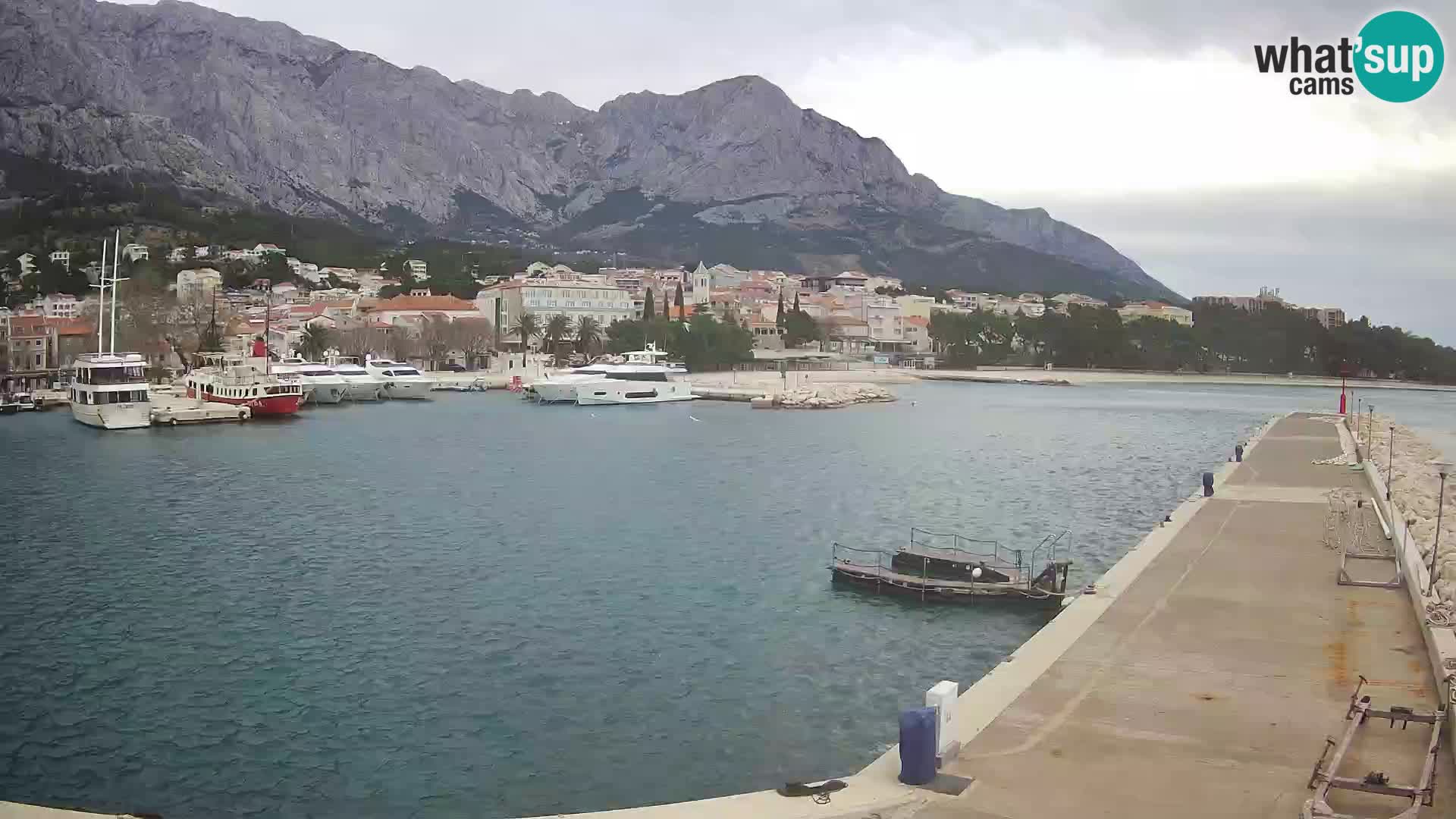 Webcam Live – Panorama di Baška Voda e delle montagne Biokovo