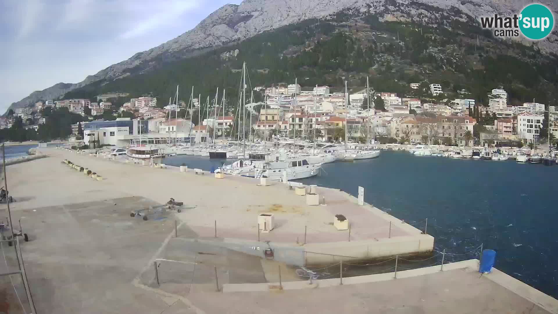 Webcam Live – View of Baška Voda and Biokovo mountain