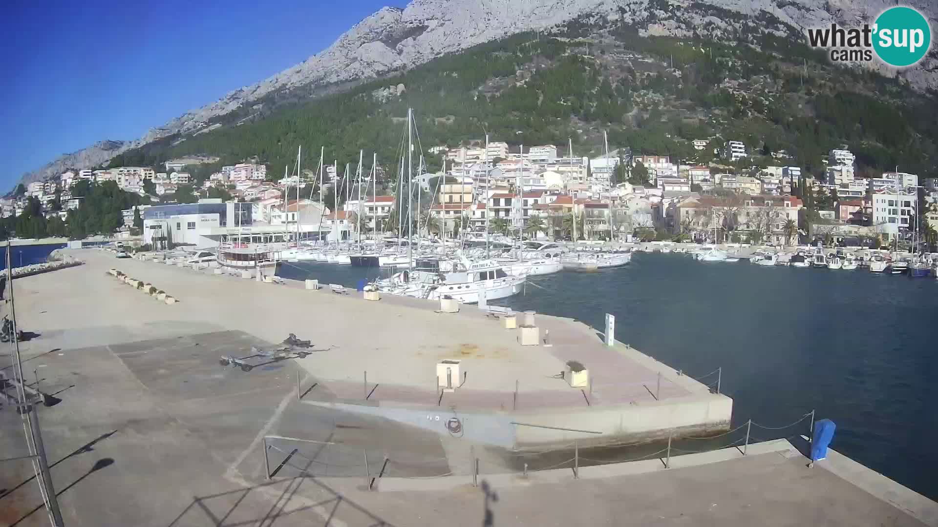 Webcam Live – View of Baška Voda and Biokovo mountain