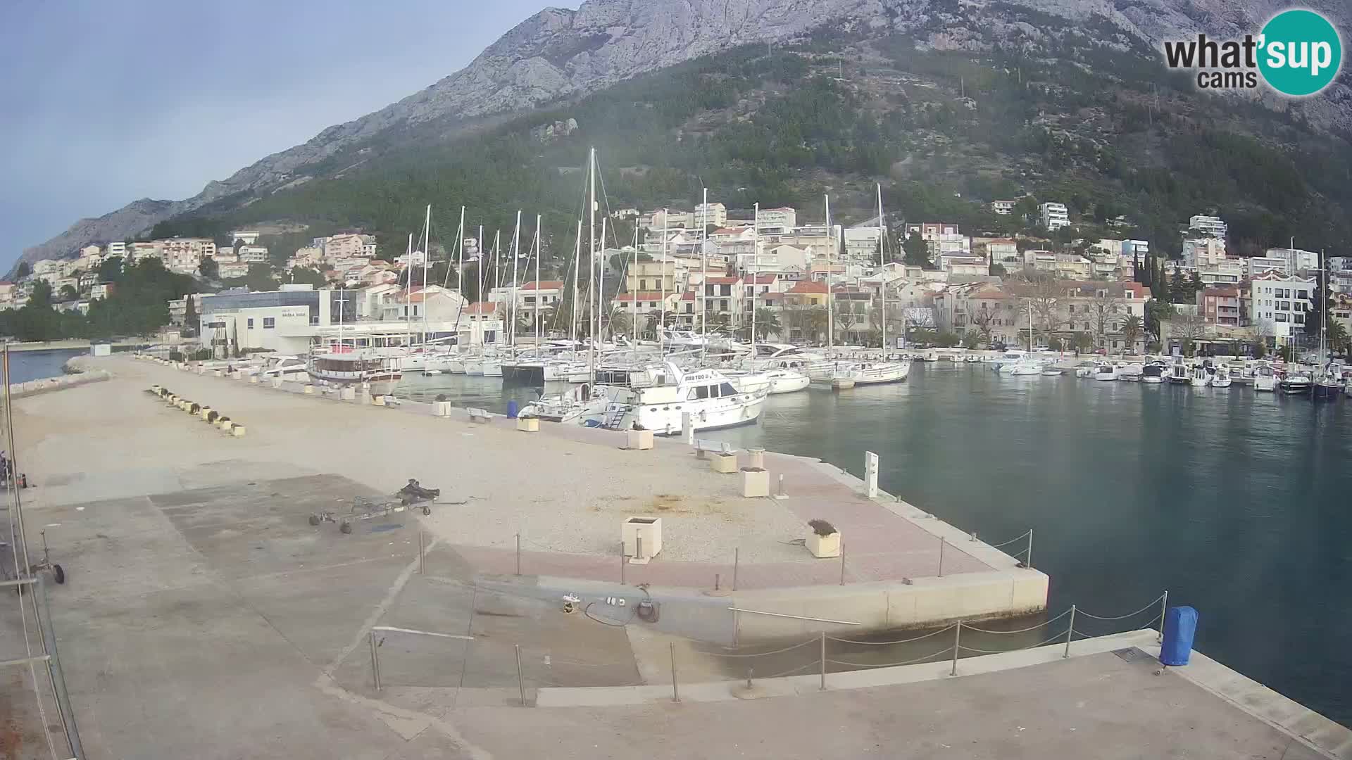 Webcam Live – View of Baška Voda and Biokovo mountain