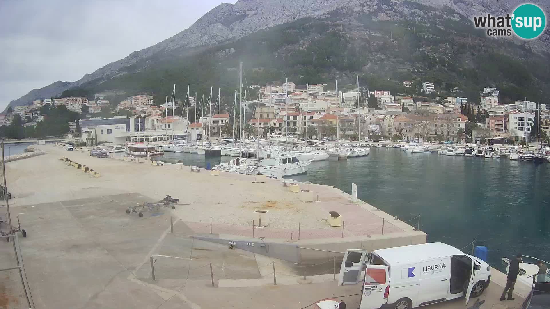 Webcam Live – View of Baška Voda and Biokovo mountain