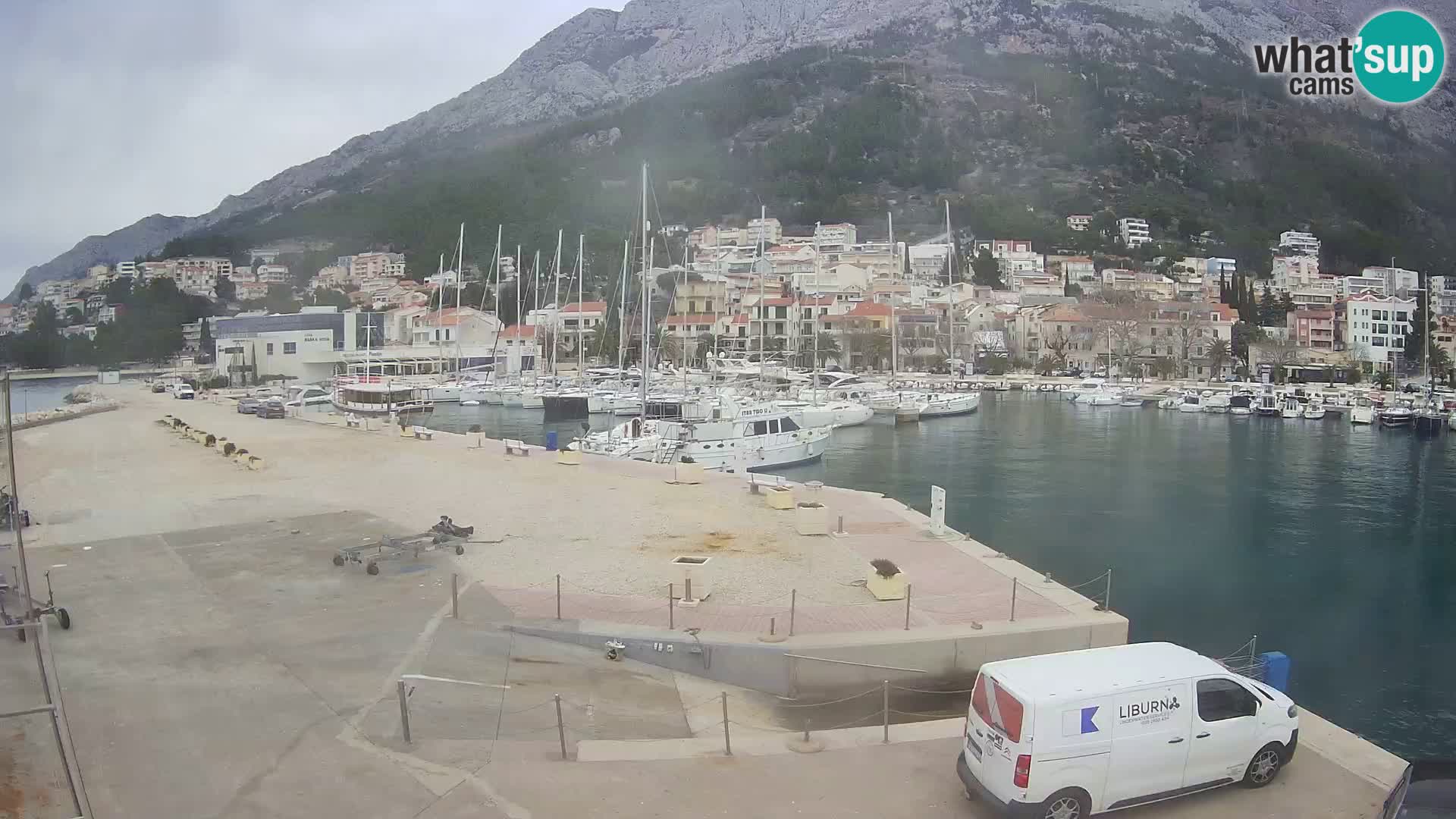 Webcam Live – View of Baška Voda and Biokovo mountain