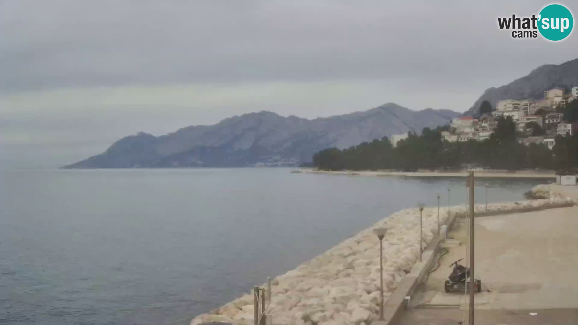 Webcam Live – View of Baška Voda and Biokovo mountain