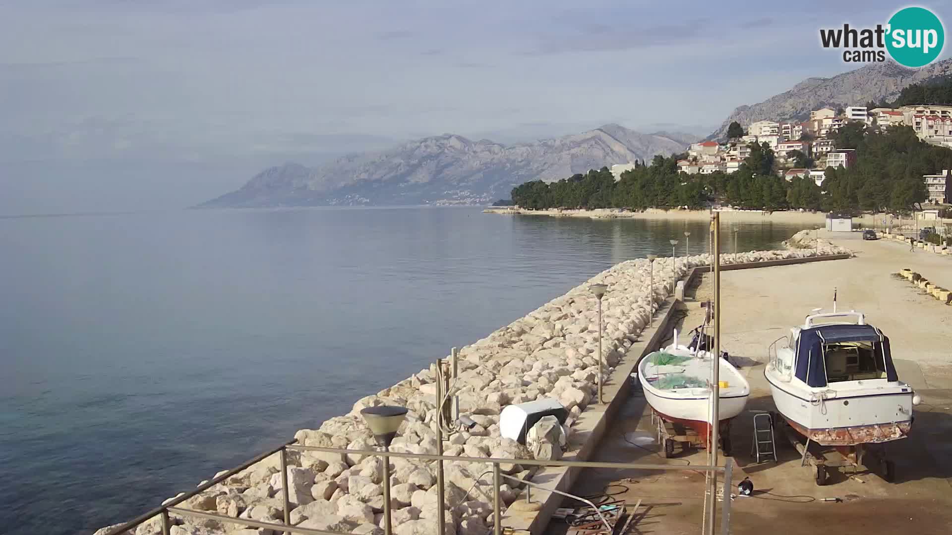 Webcam Live – View of Baška Voda and Biokovo mountain