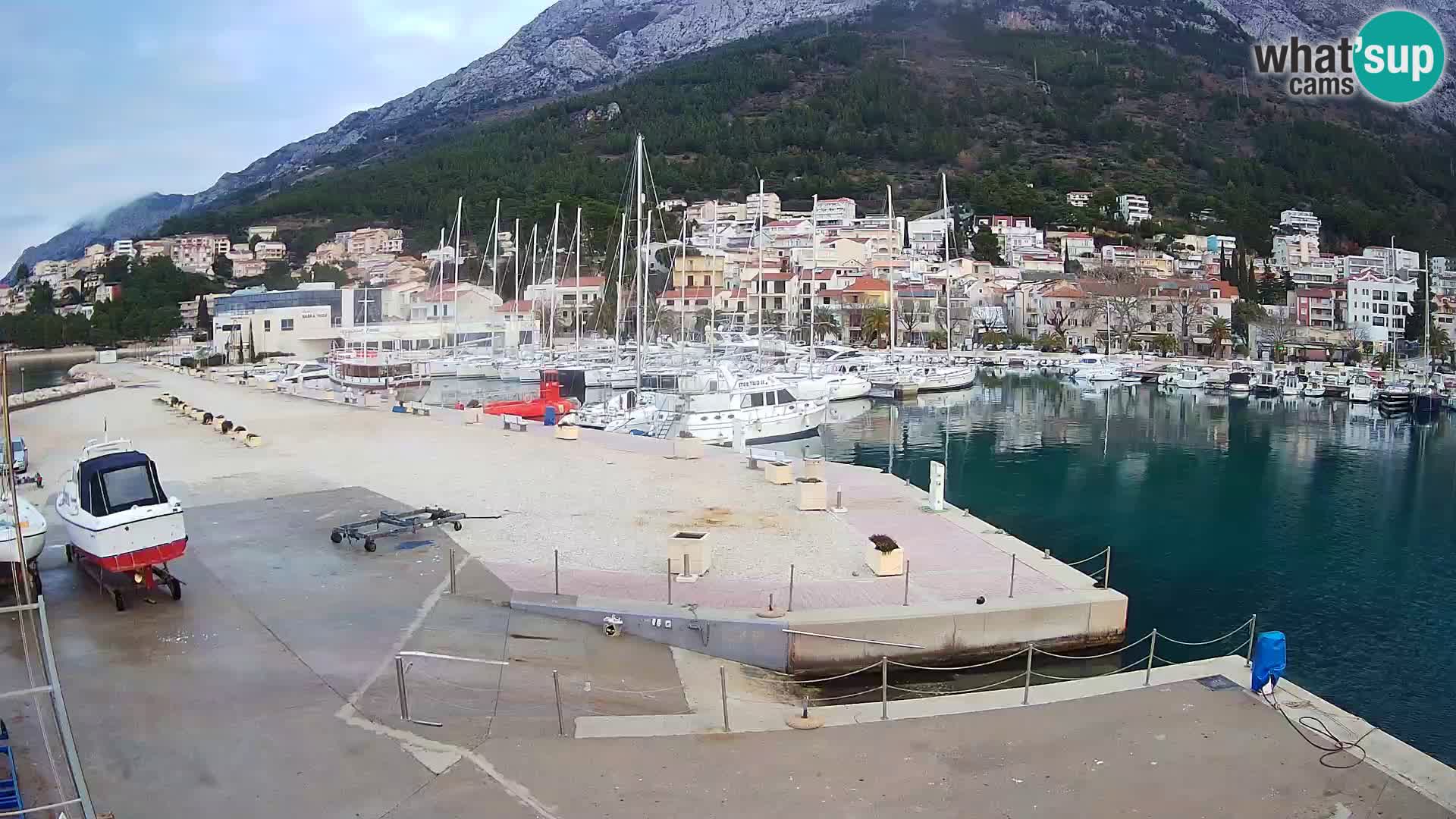 Webcam Baška Voda – Marina – Stadt und Gebirge Biokovo