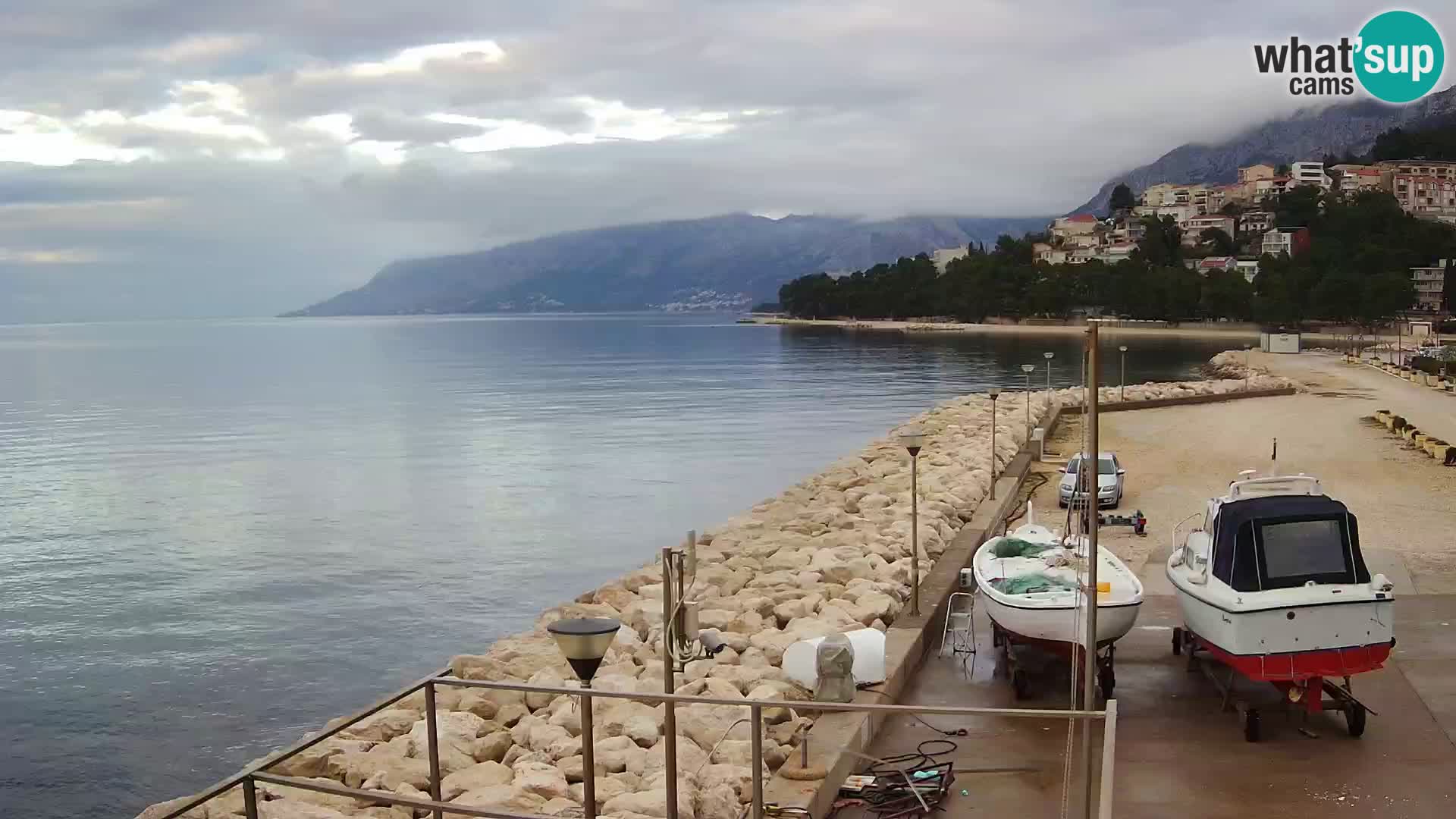 Webcam Live – Panorama di Baška Voda e delle montagne Biokovo