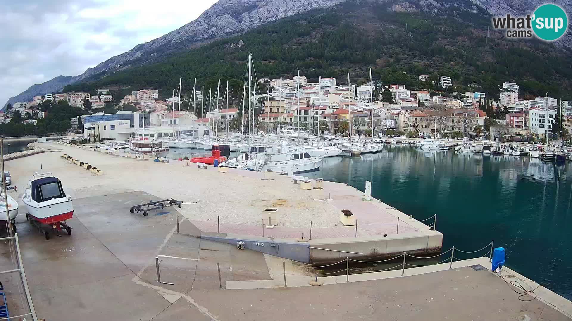 Webcam Live – View of Baška Voda and Biokovo mountain