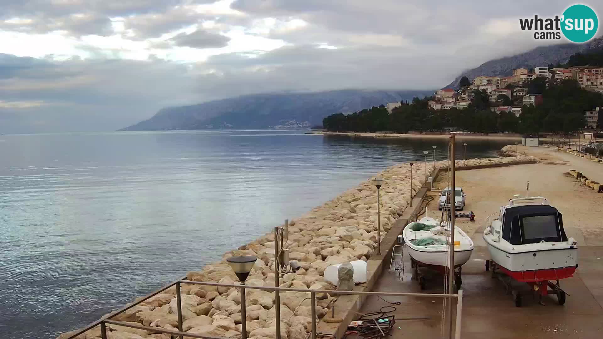 Webcam Live – Panorama di Baška Voda e delle montagne Biokovo