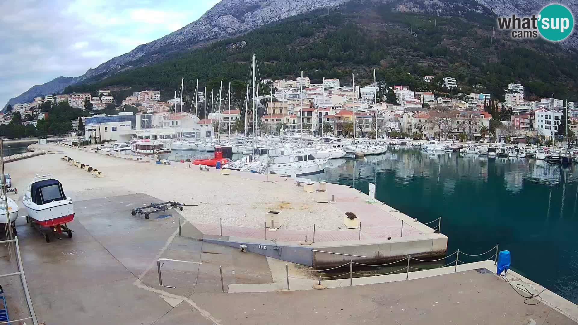 Webcam Baška Voda – Marina – Stadt und Gebirge Biokovo