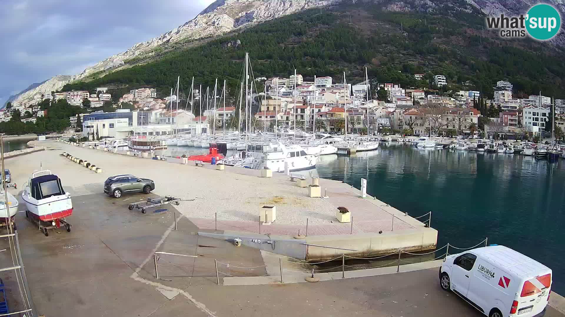 Webcam Live – Panorama di Baška Voda e delle montagne Biokovo