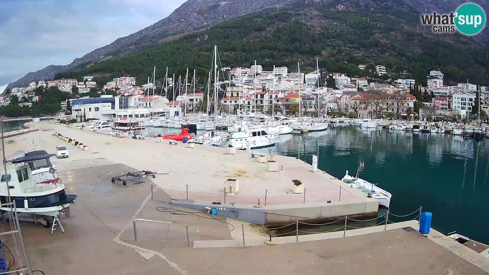 Webcam Live – View of Baška Voda and Biokovo mountain