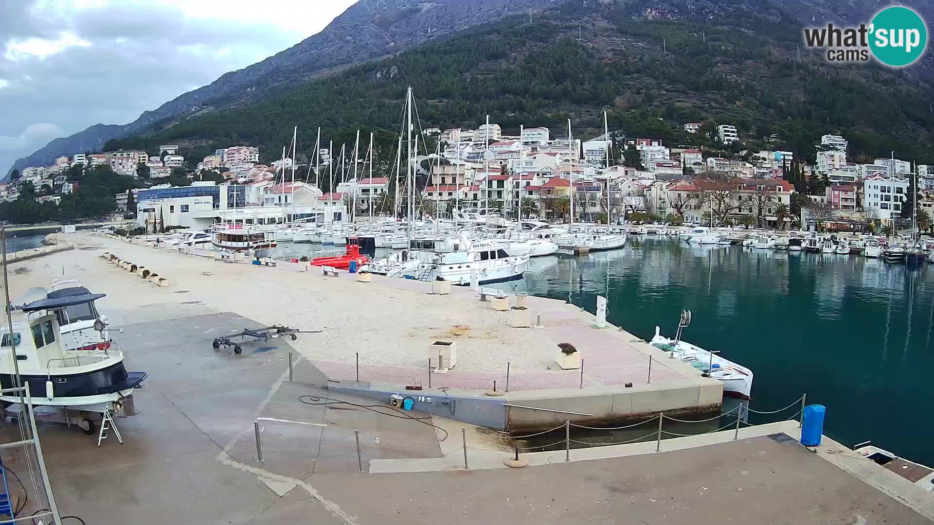 Webcam Live – View of Baška Voda and Biokovo mountain