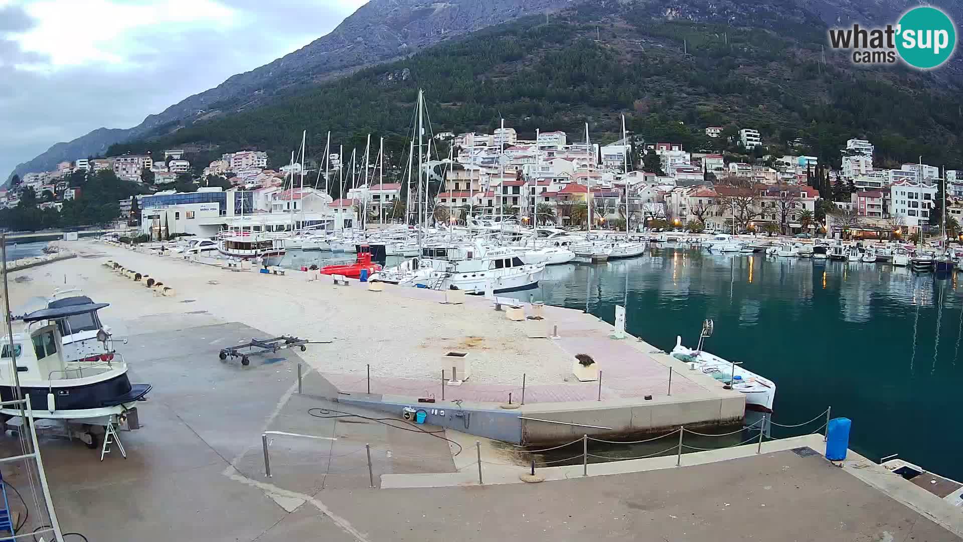 Webcam Live – Panorama di Baška Voda e delle montagne Biokovo