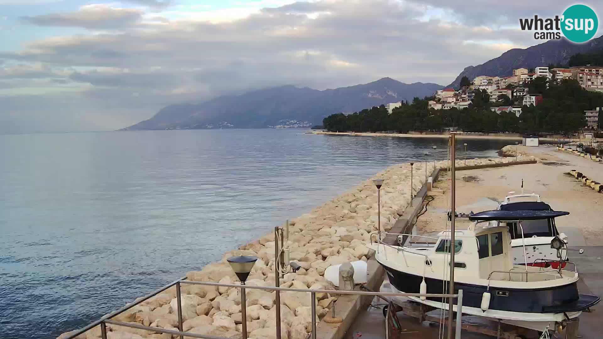 Webcam Live – View of Baška Voda and Biokovo mountain