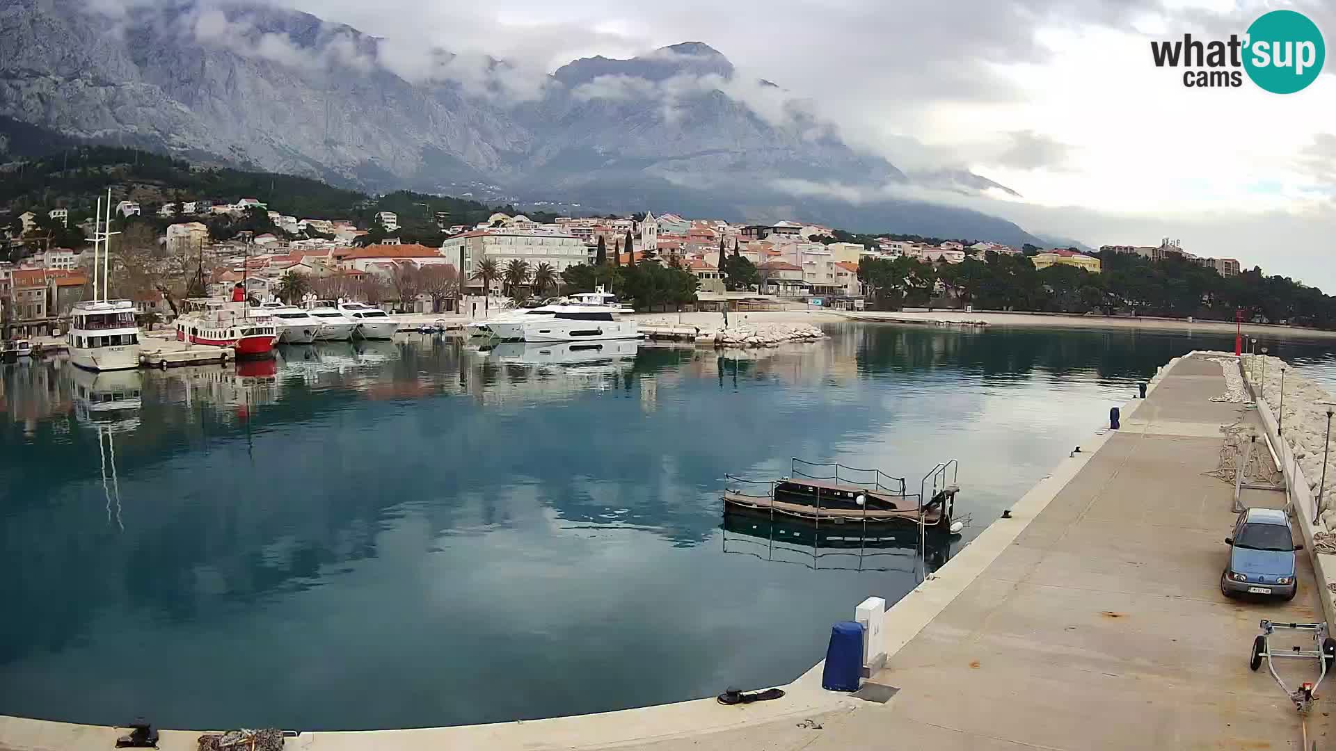 Webcam Live – Panorama di Baška Voda e delle montagne Biokovo