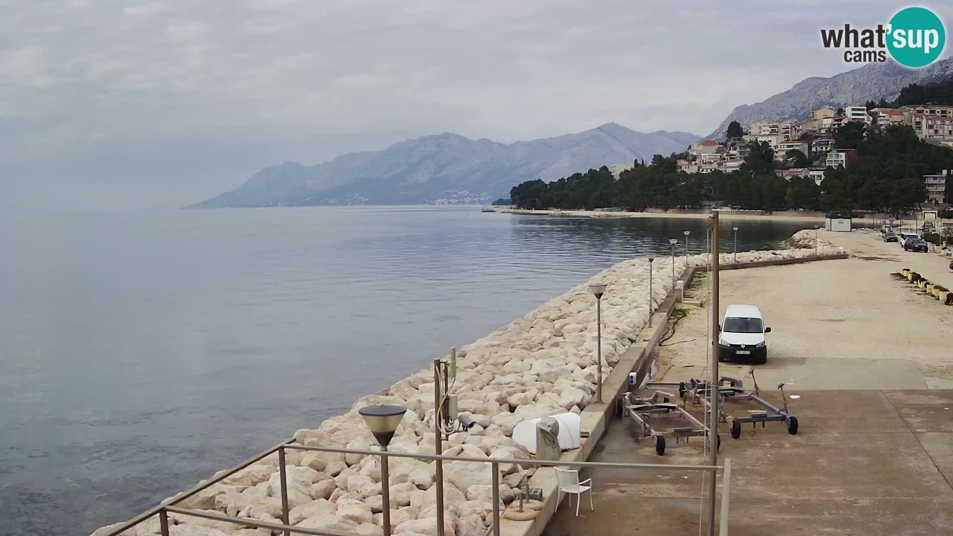 Webcam Live – View of Baška Voda and Biokovo mountain