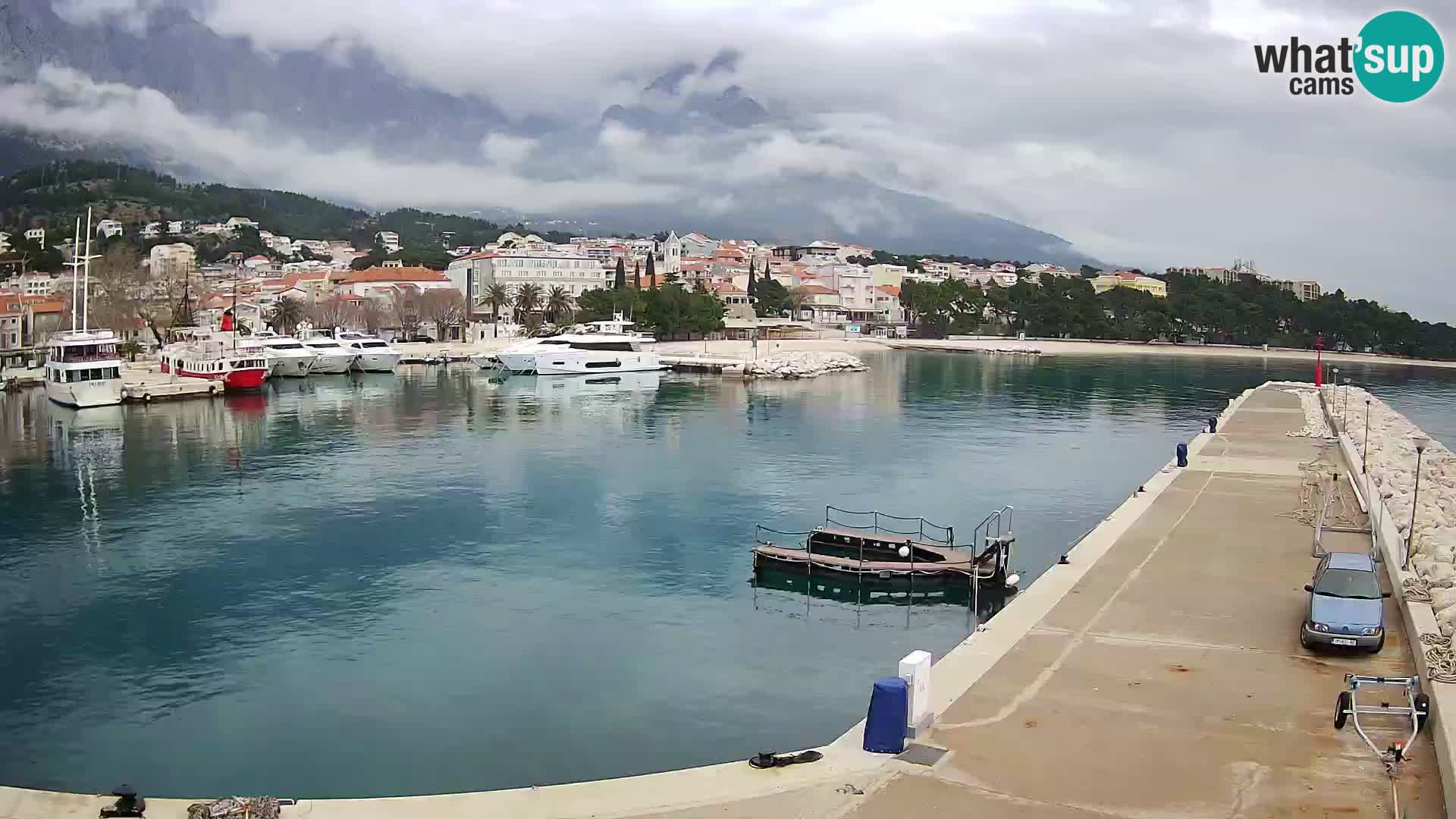 Webcam Baška Voda – Marina – Stadt und Gebirge Biokovo