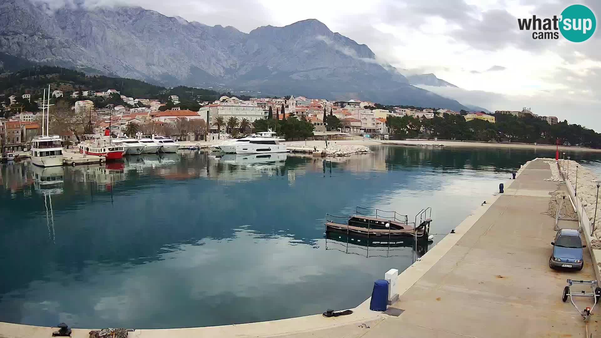 Webcam Live – View of Baška Voda and Biokovo mountain