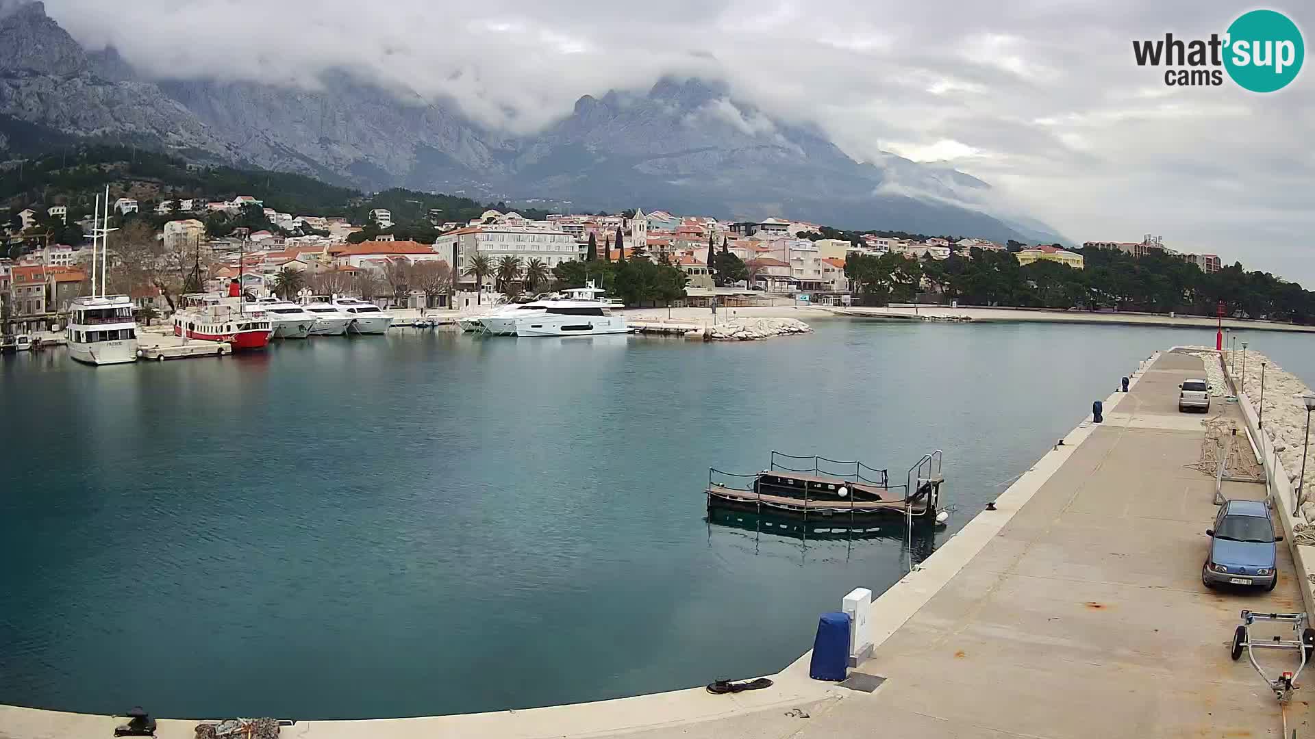 Webcam Live – Panorama di Baška Voda e delle montagne Biokovo