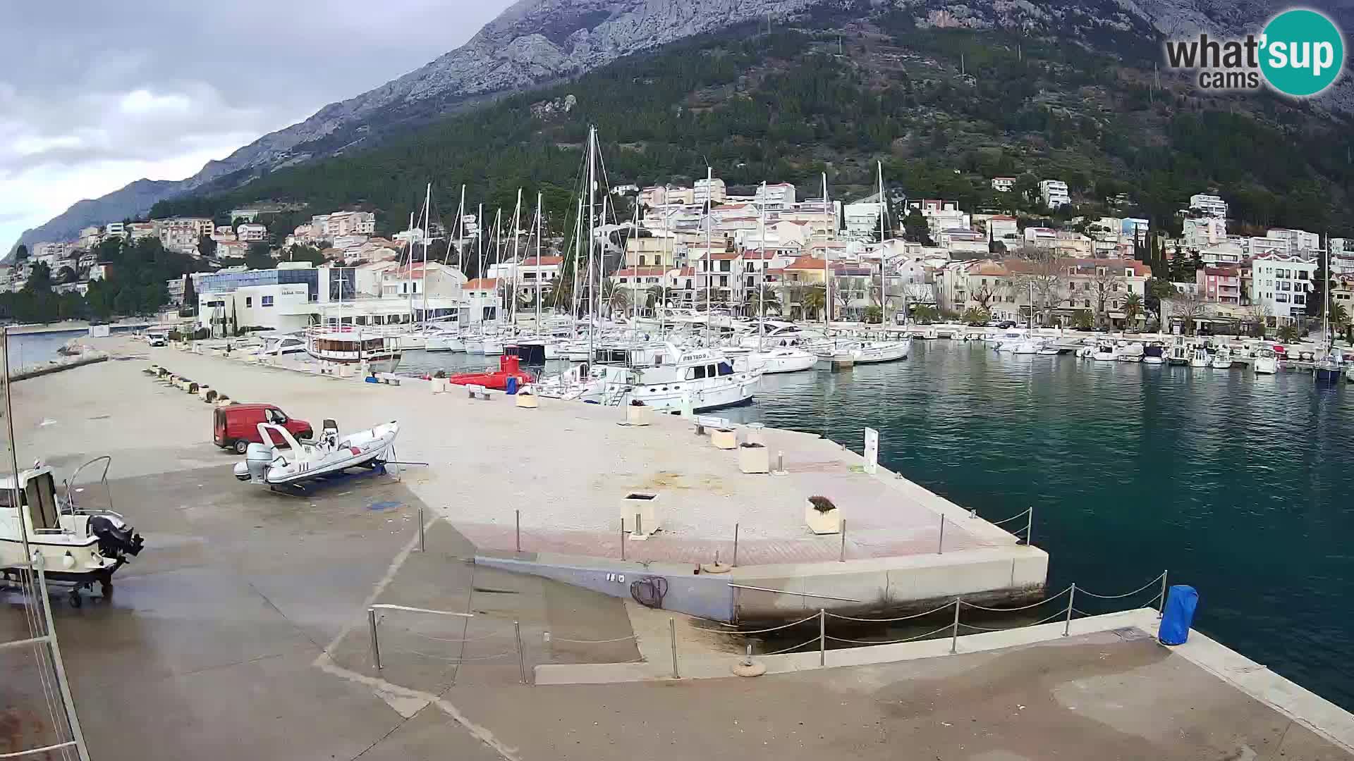 Webcam Baška Voda – Marina – Stadt und Gebirge Biokovo