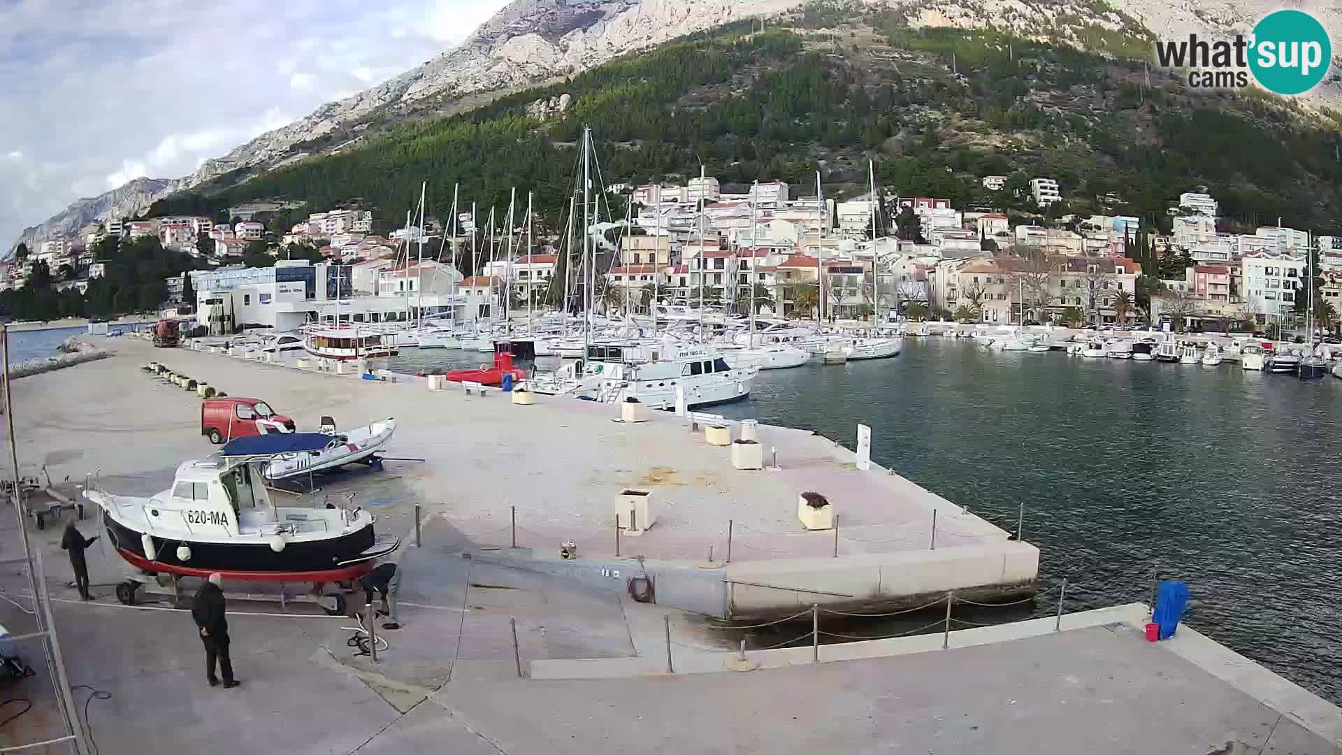 Webcam Live – View of Baška Voda and Biokovo mountain