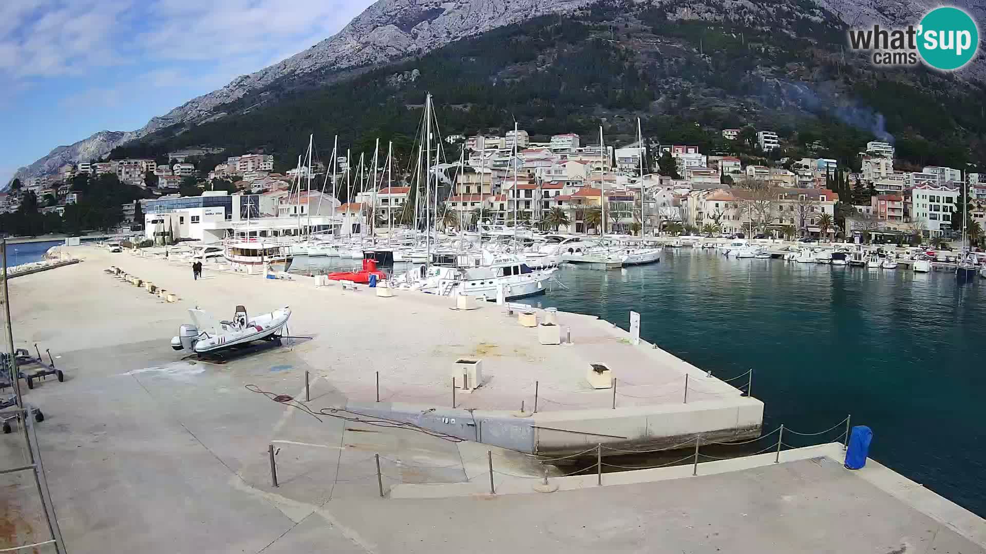 Webcam Live – View of Baška Voda and Biokovo mountain