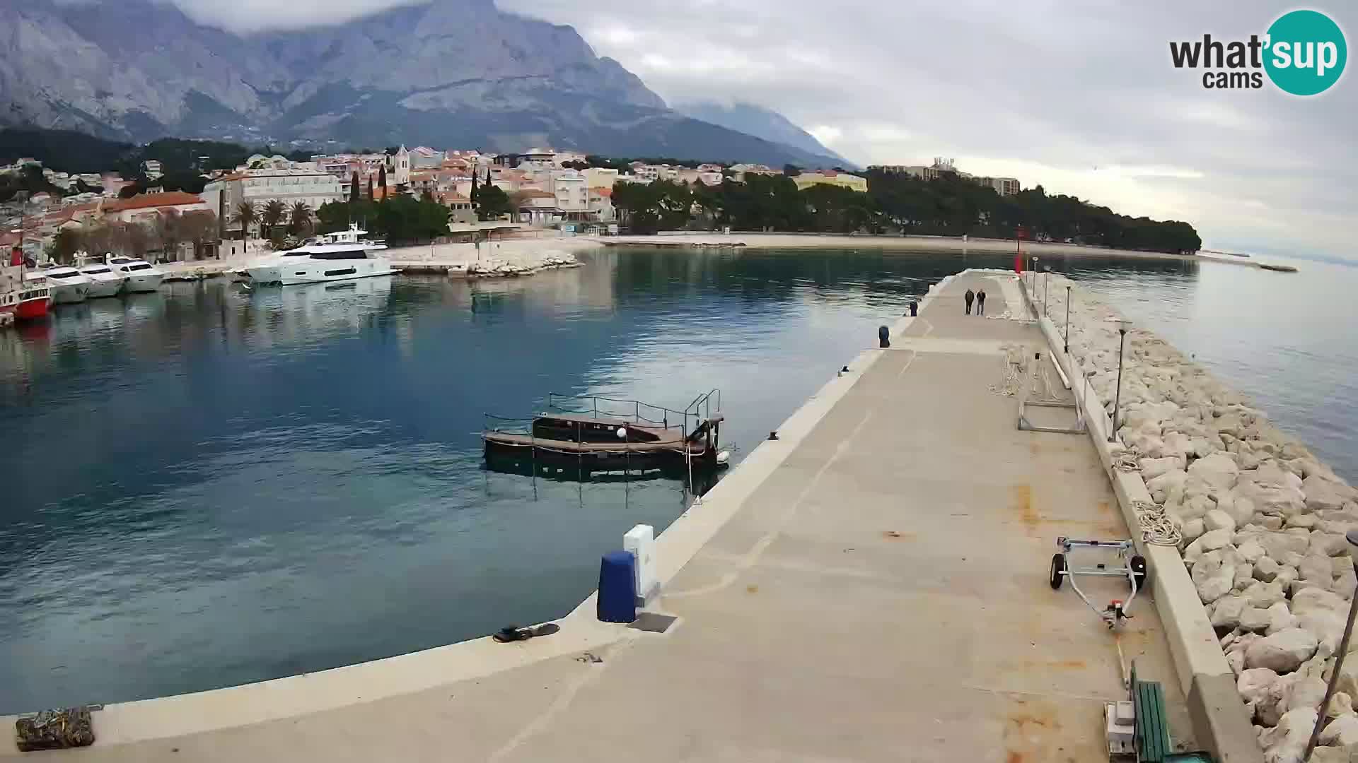 Webcam Live – View of Baška Voda and Biokovo mountain