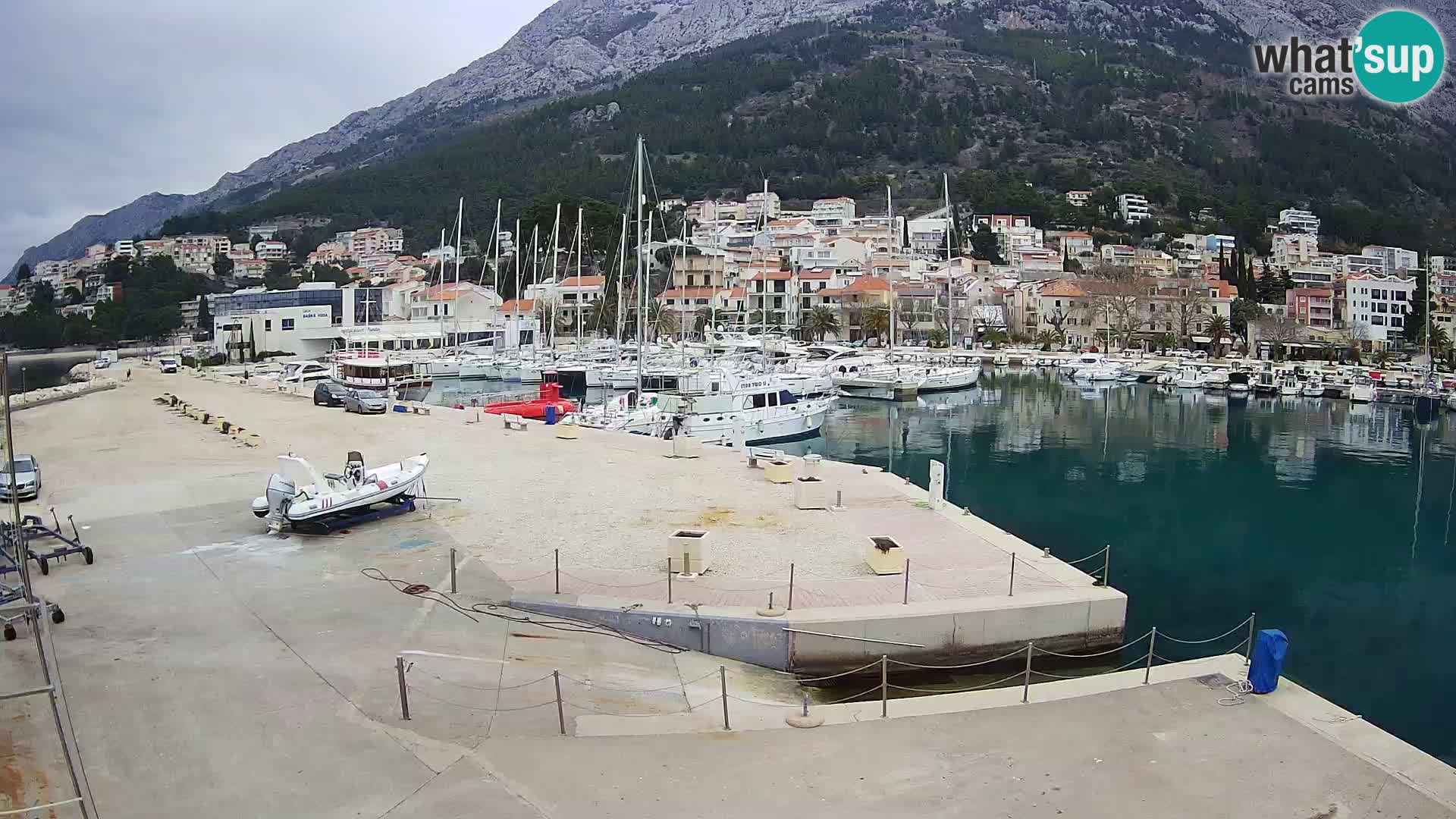 Webcam Live – View of Baška Voda and Biokovo mountain