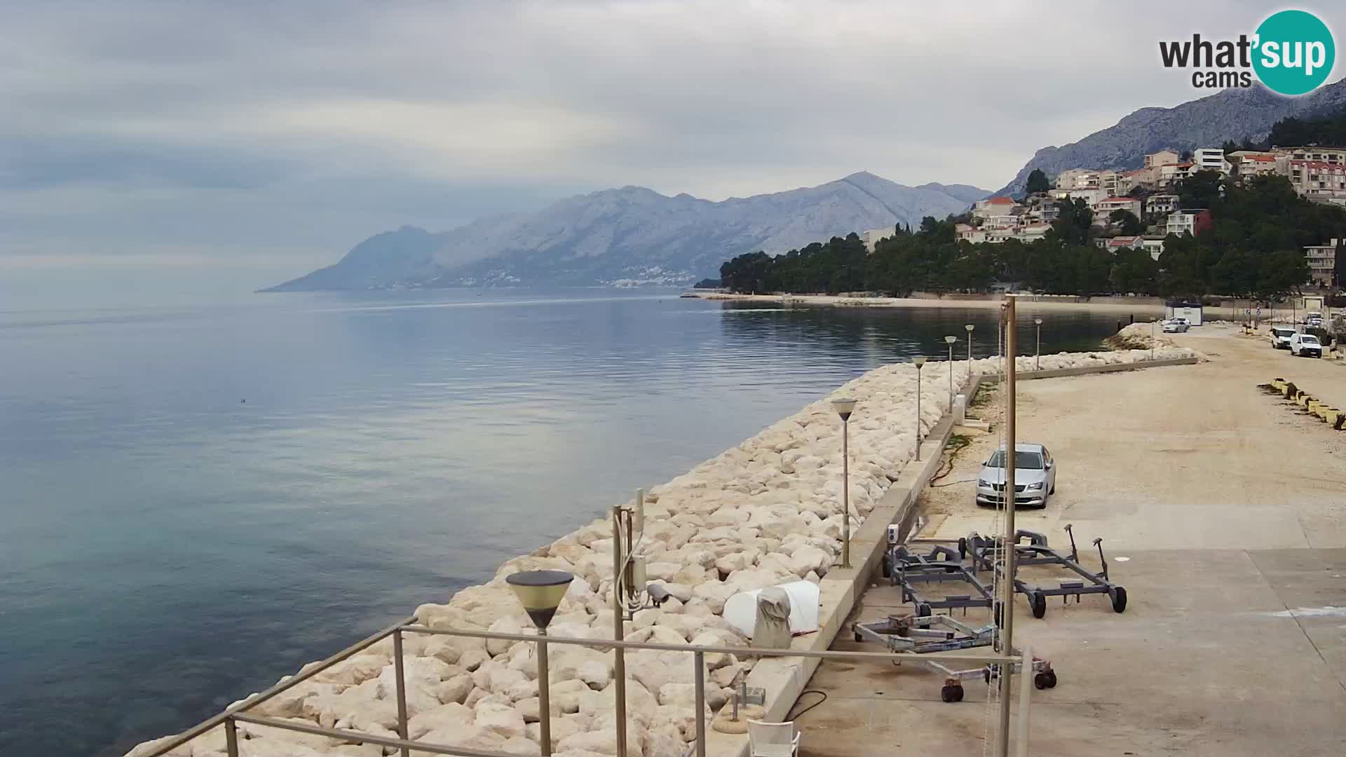 Webcam Live – Panorama di Baška Voda e delle montagne Biokovo